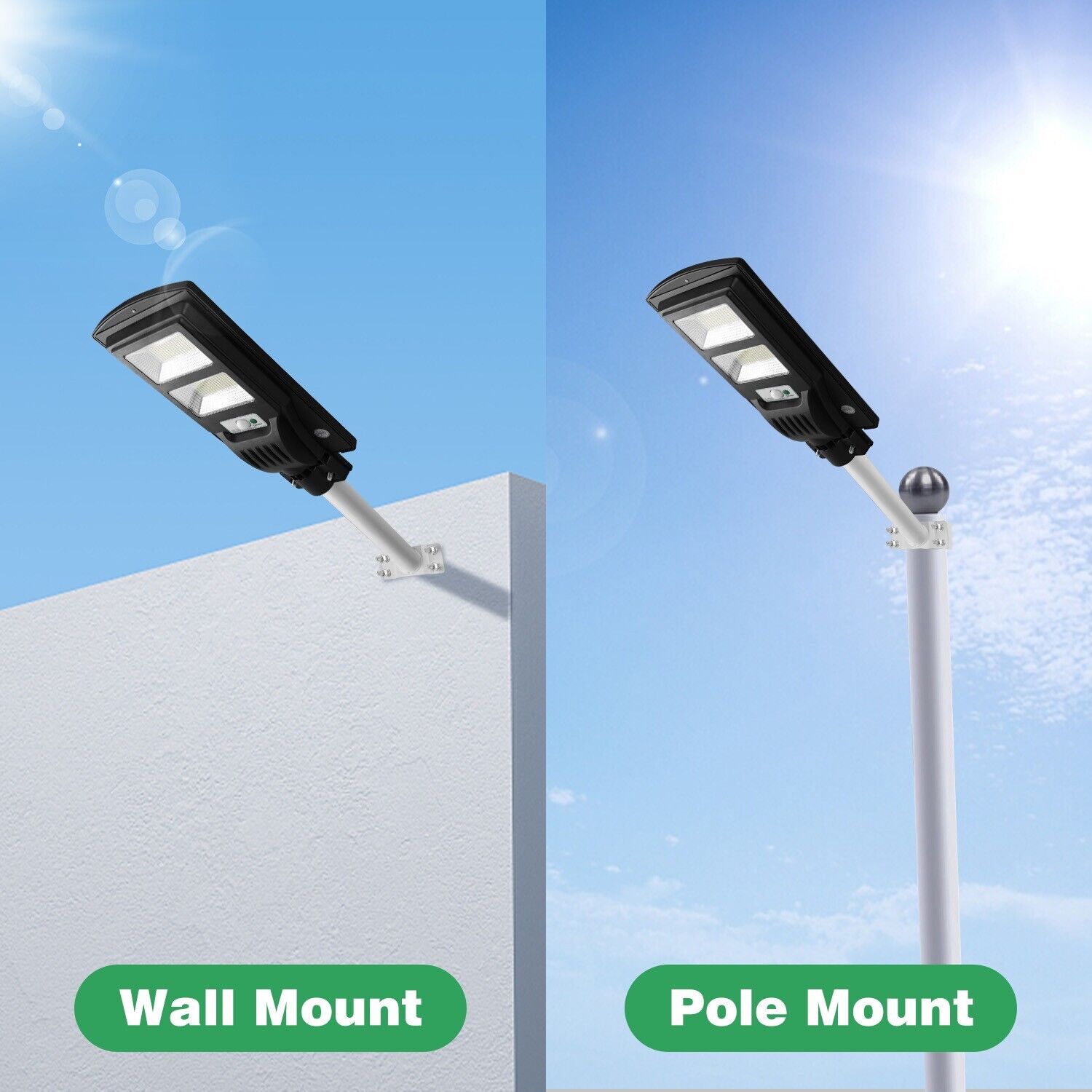 9900000000LM Commercial LED Solar Street Lights Dusk to Dawn BIG Road Lamp +Pole