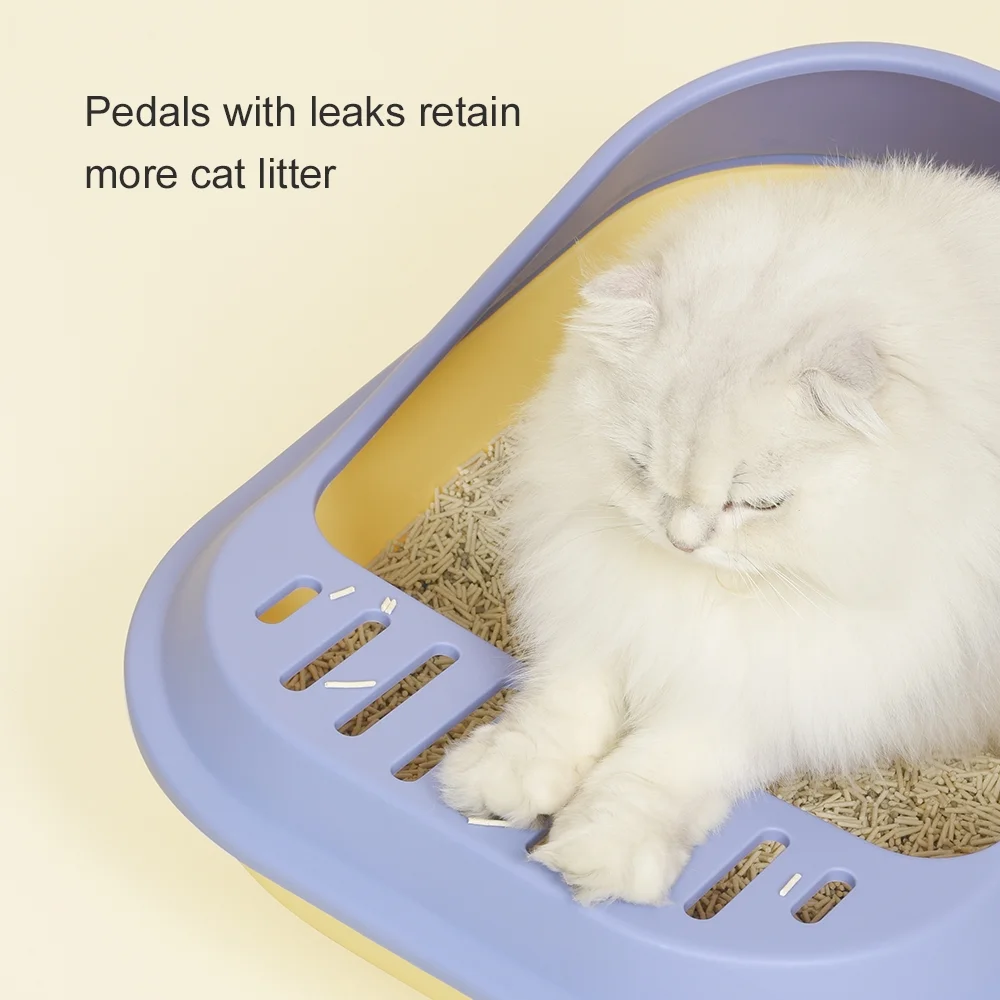 Cat Litter Box Large Space Innovative Shell Biomimetic Structure Leakage Pedal Design Environmentally Friendly Material Double-Layer Separation Structure