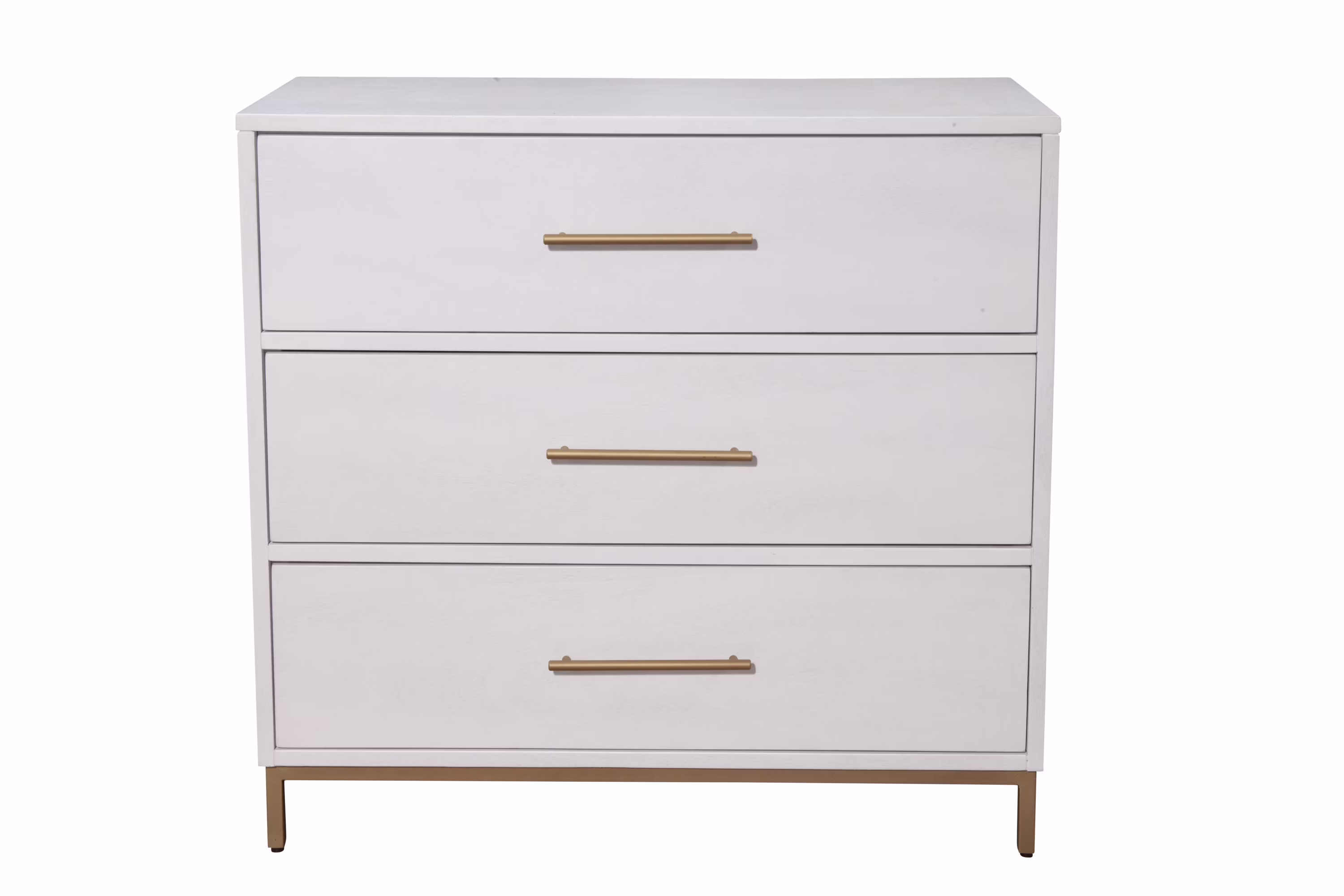 Alpine Furniture Madelyn Three Drawer Wood Small Chest in White