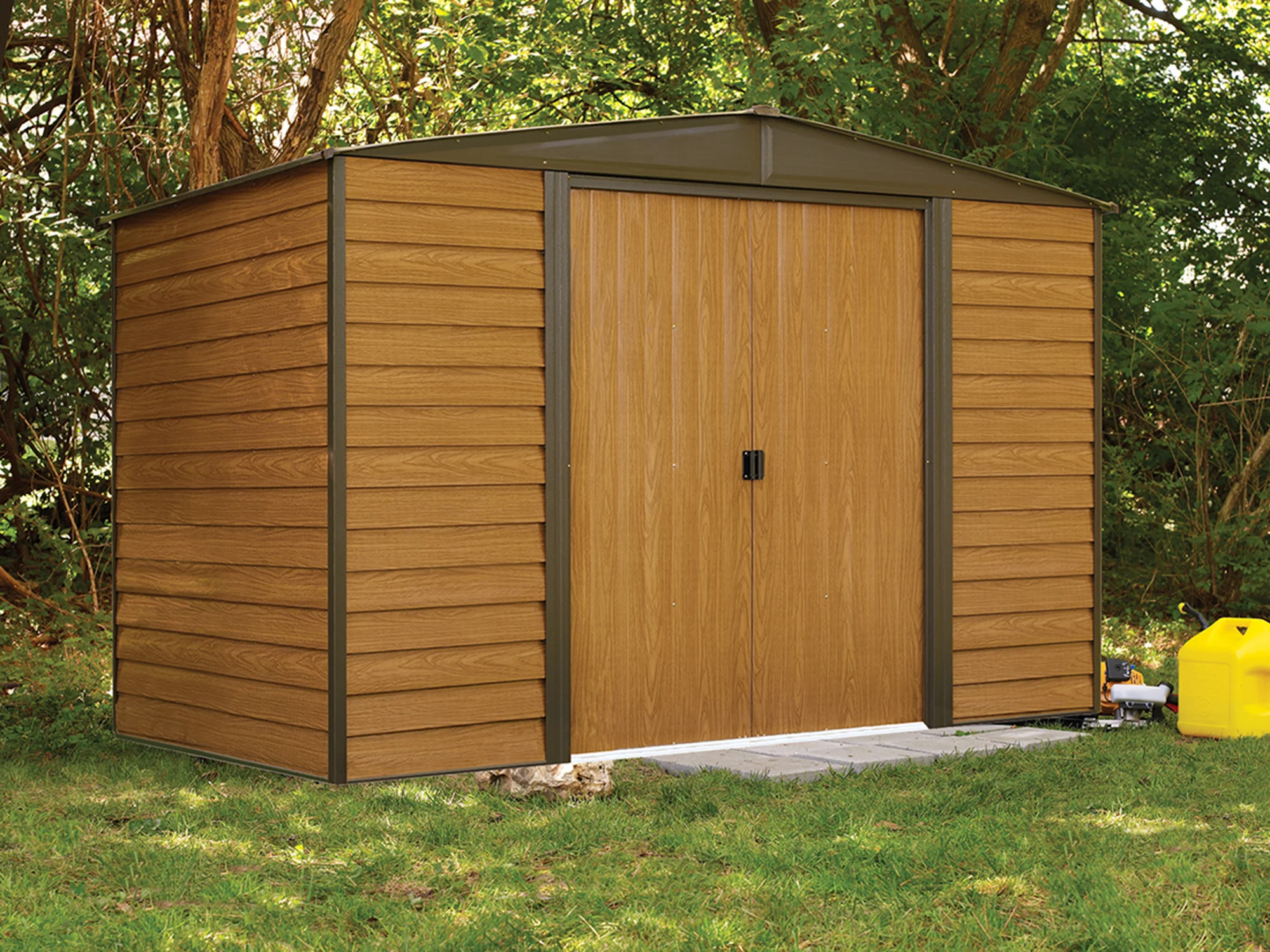Shelter Logic WR106 10 x 6 ft. Electro Galvanized Arrow Shed- Coffee & Woodgrain
