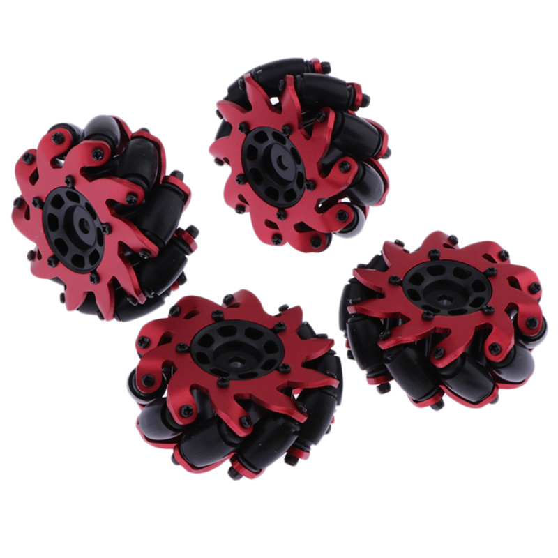 4pcs Smart Car Robot Tire Wheel - 100mm Mecanum Wheels - Red