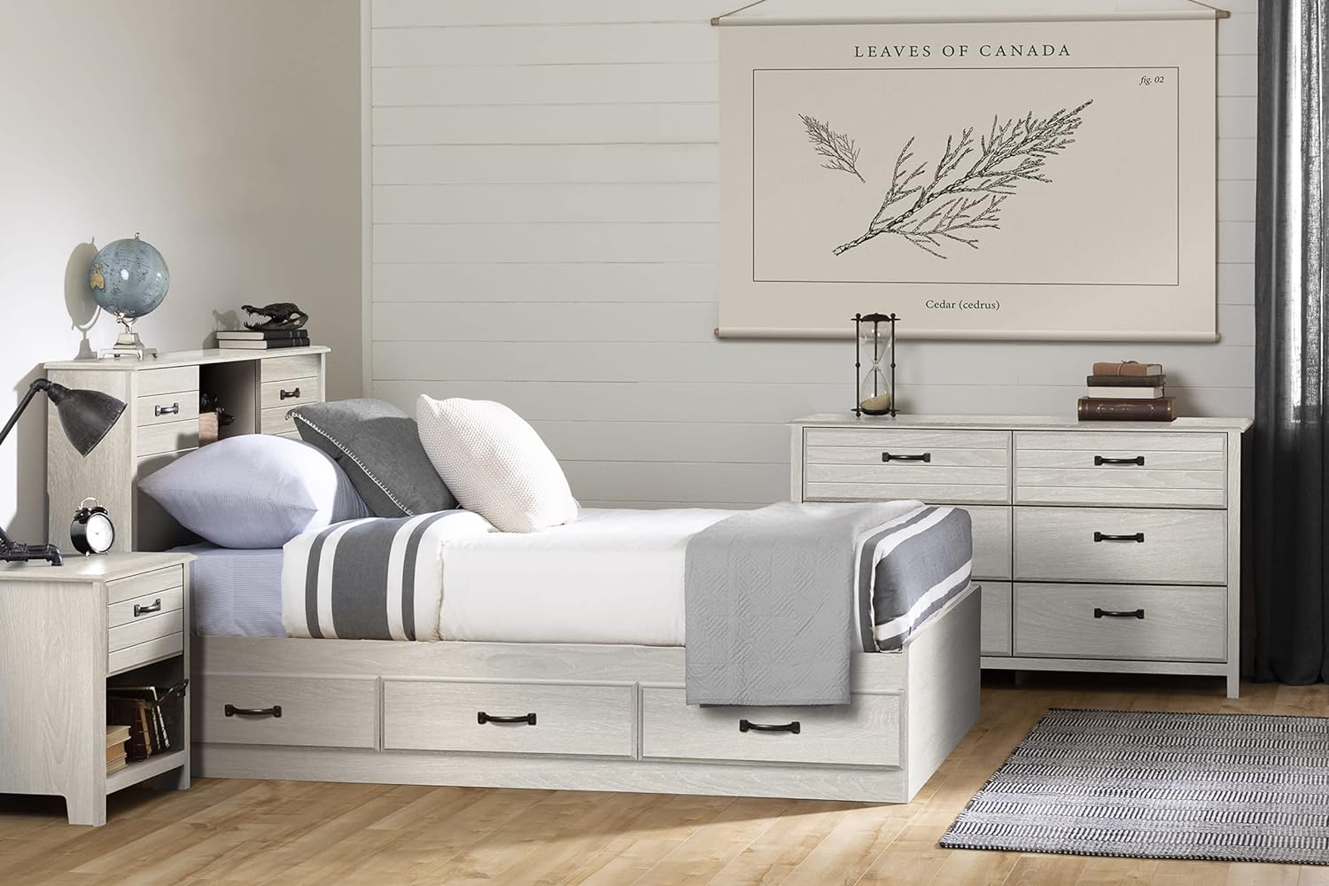 Ulysses Bookcase Headboard, Full, Winter Oak