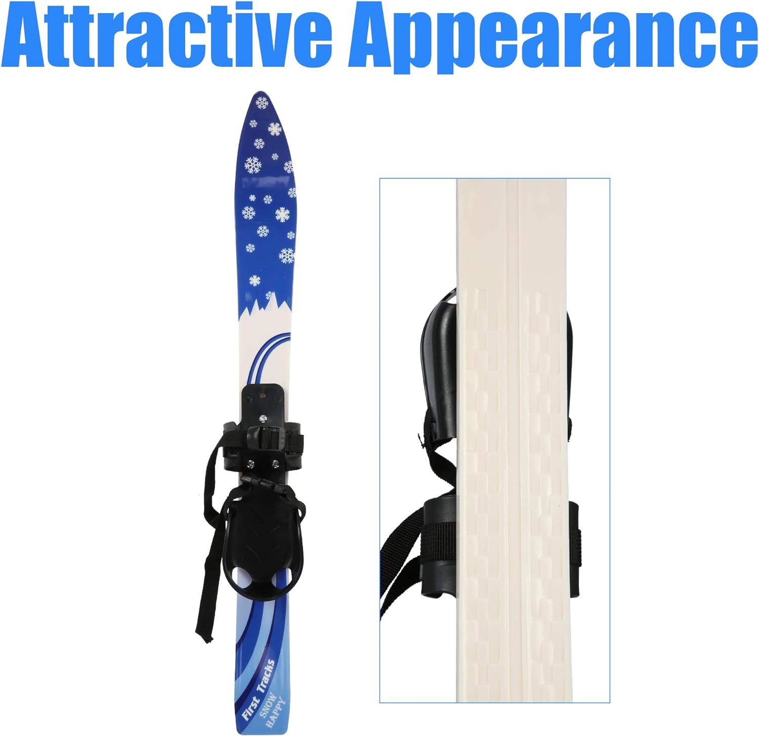 Kids' Snow Ski & Pole Set - 2 Ski boards, 2 Poles - 3.24 - Empower your little ones to glide on snow confidently and safely!