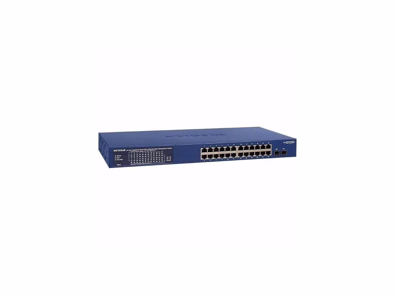 NETGEAR 26-Port PoE Gigabit Ethernet Smart Switch (GS724TPP) - Managed, Optional Insight Cloud Management, 24 x PoE+ @ 380W, 2 x 1G SFP, Desktop or Rackmount, and Limited Lifetime Protection
