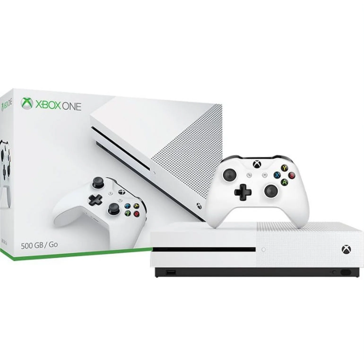 Microsoft Xbox One S 1TB Gaming Console White with 2 Controller Headset Cleaning Kit