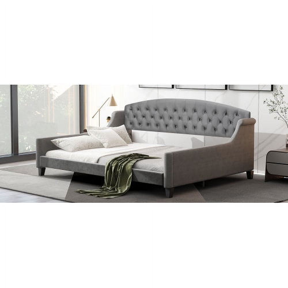 Modern Luxury Tufted Button Daybed, Full, Gray