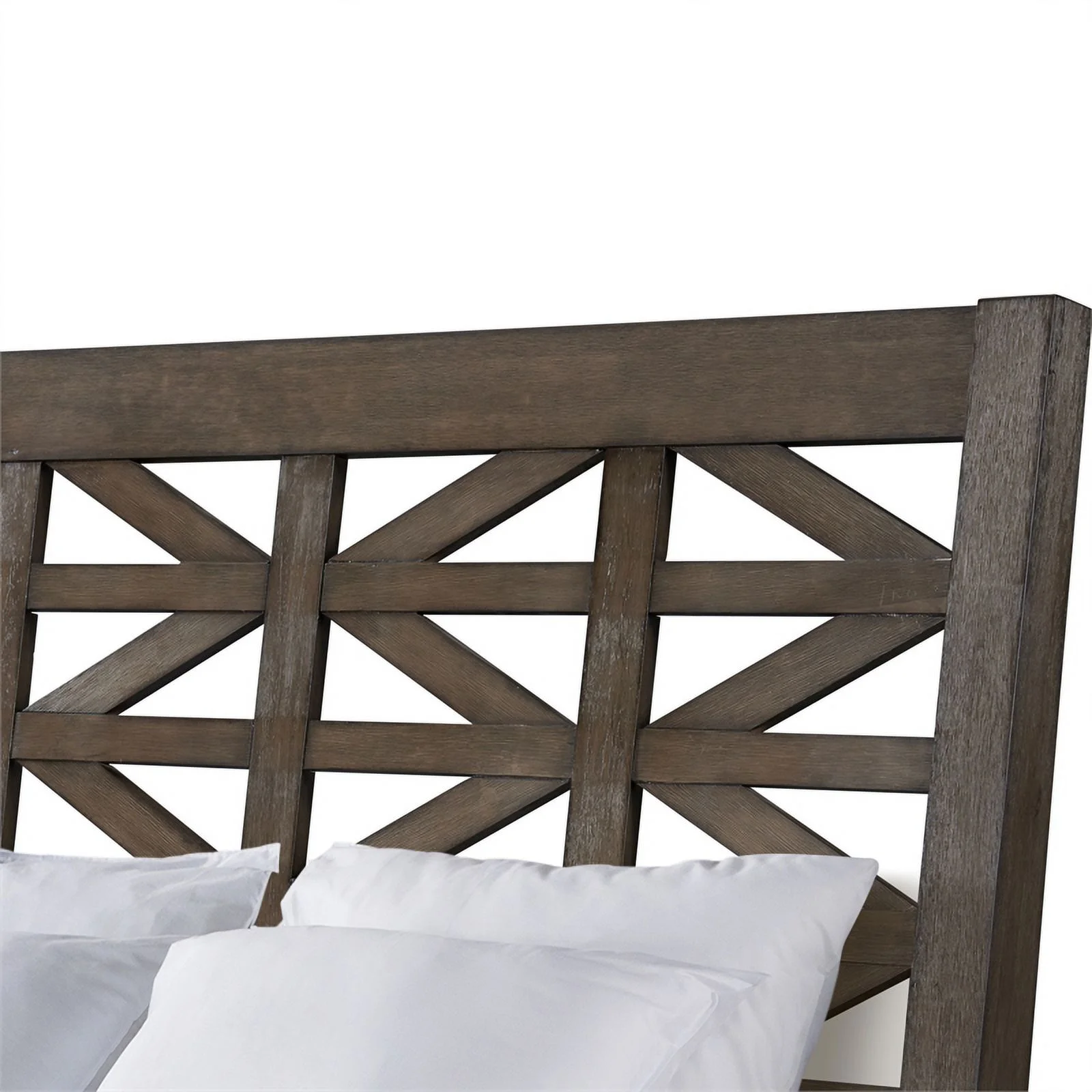 Intercon Furniture Preston Queen Bed with Lattice Headboard Weathered Oak finish