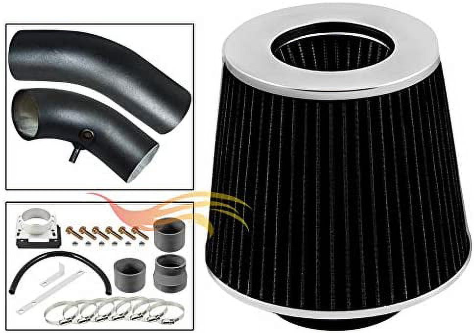 RW SERIES - MATTE BLACK PIPE GRAY - SHORT RAM INTAKE Compatible For 95-97 Ford Ranger/MAZDA B2300