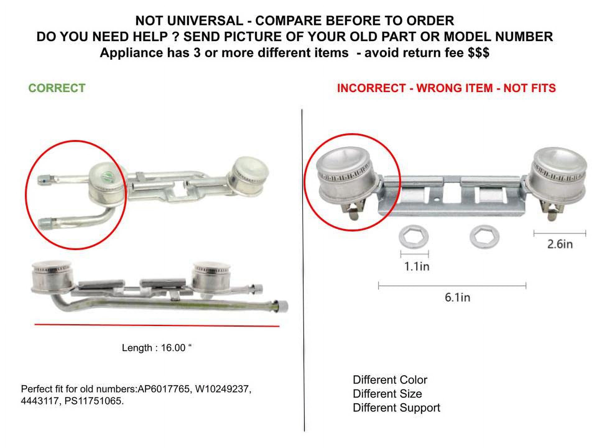 GLOB PRO SOLUTIONS WP74003332 CKD3594 Dual Top Surface Burner Assembly