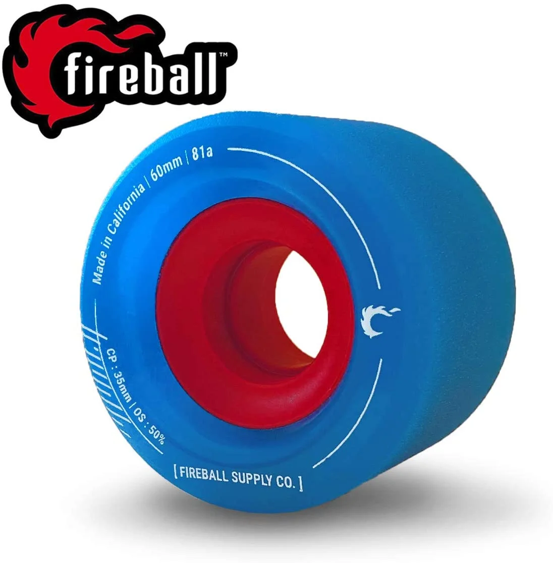 Fireball Tinder 60mm 81a Durometer Skateboard & Longboard Wheels Blue 60mm
