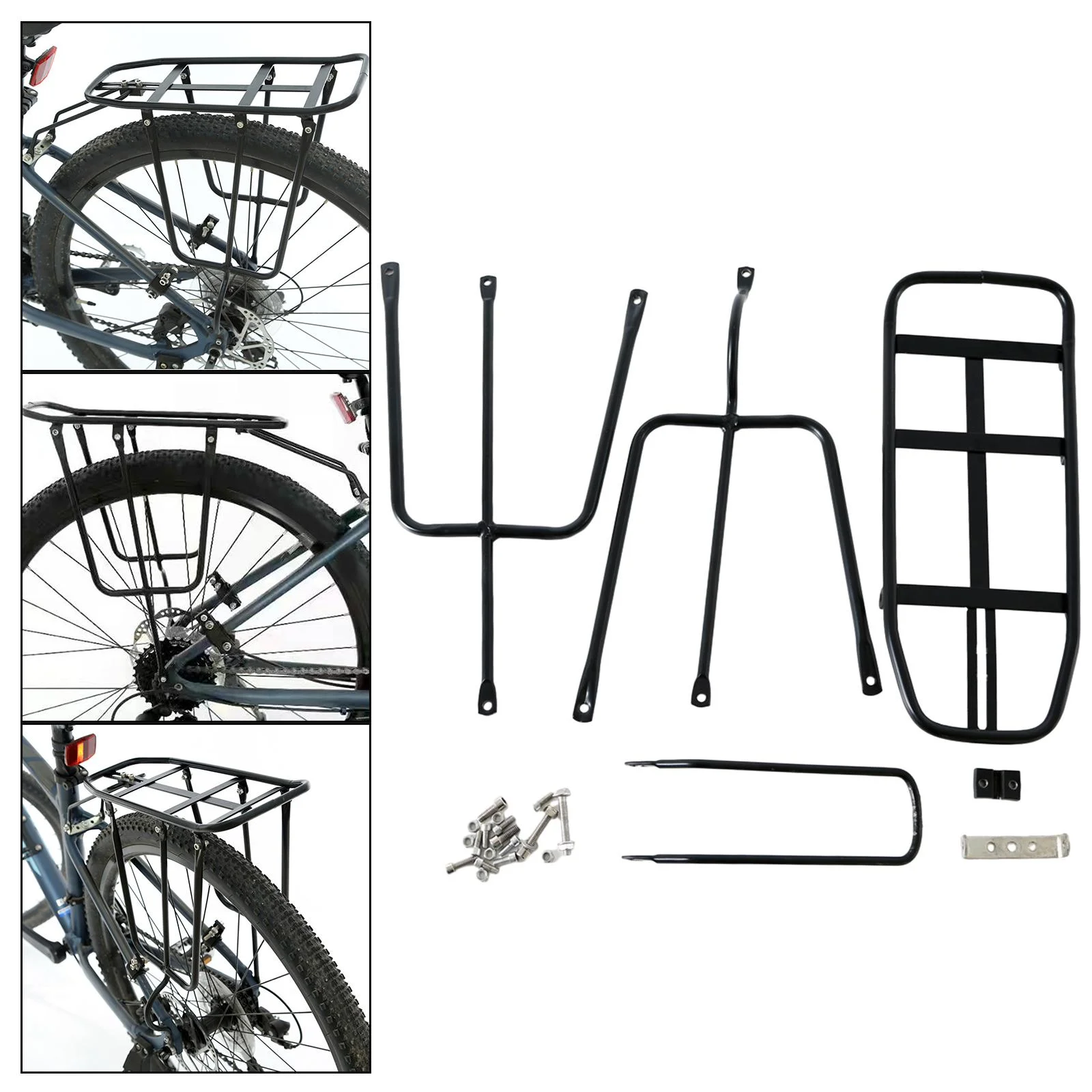 AMLESO Rear Cargo Rack Bike Rear Rack Pannier Rack Replacement Carrier Bracket Panniers Durable Carrier Rack