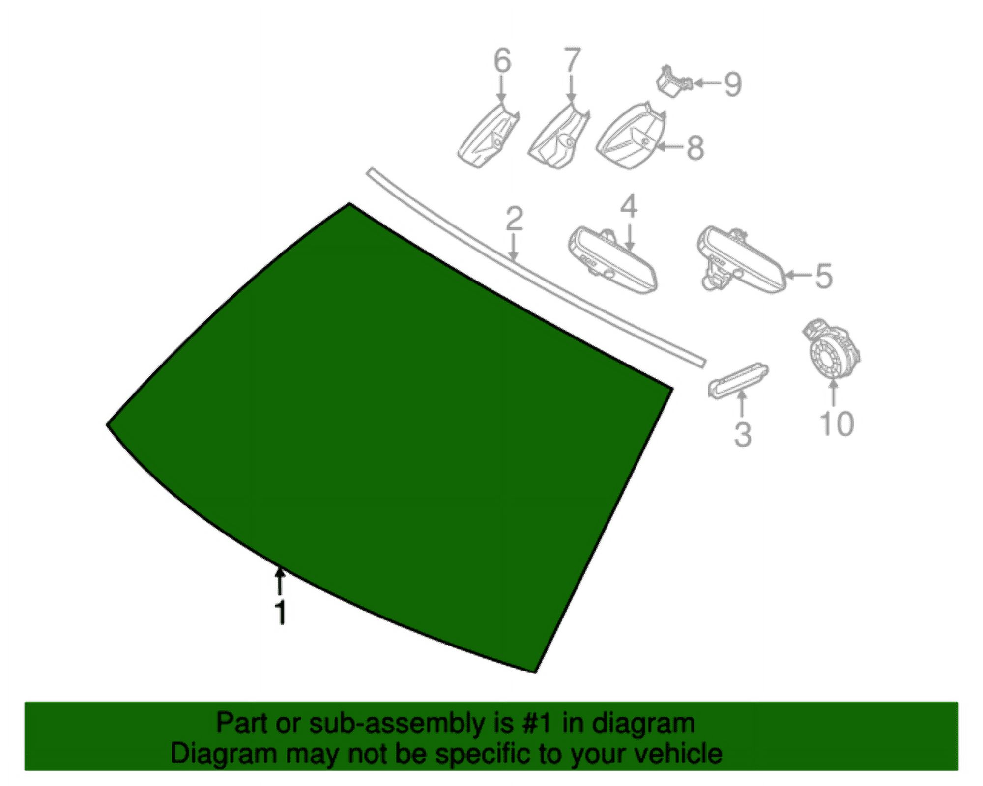 New Genuine BMW Green Windshield (2011-2014) OE 51317203149