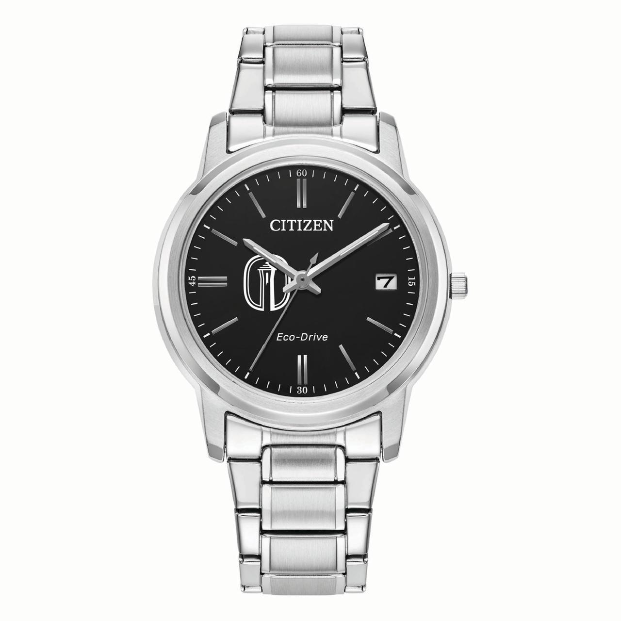Women's Citizen Watch Silver Trinity Tigers Eco-Drive Black Dial Stainless Steel Watch