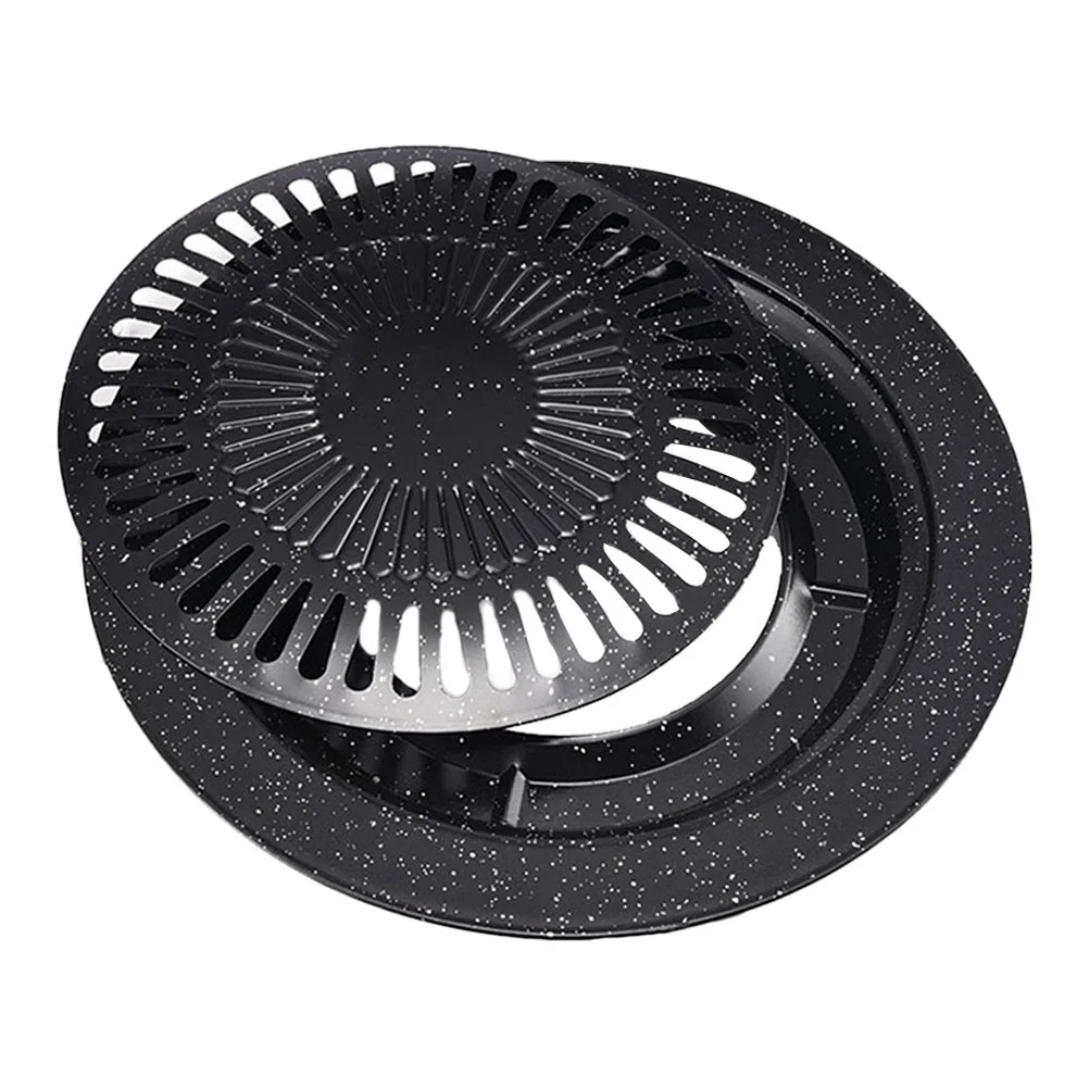 Round Frying Pan Home Roaster Trays Creative Double Tired Enamel Bakewares