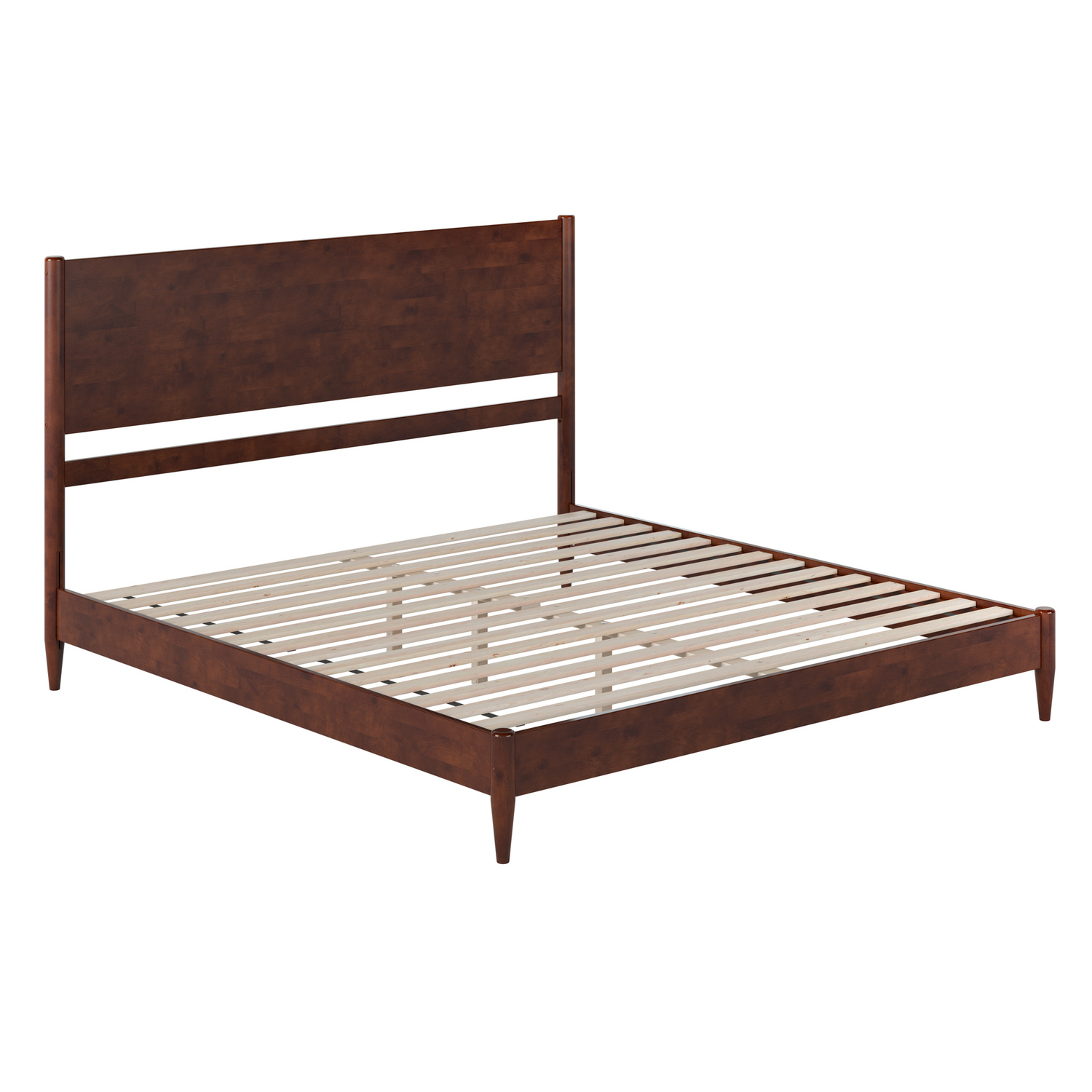 Pasadena King Wood Low Profile Platform Bed in Walnut