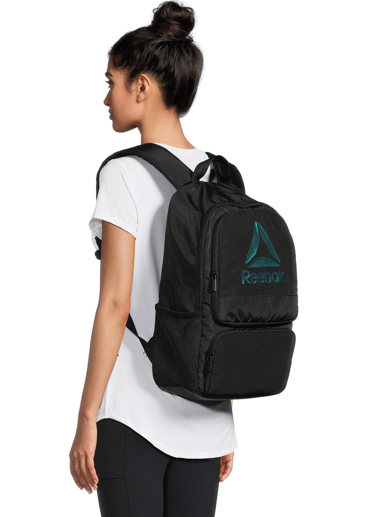 Reebok Women’s Adult Laptop Paige Backpack with Iridescent Logo, Black