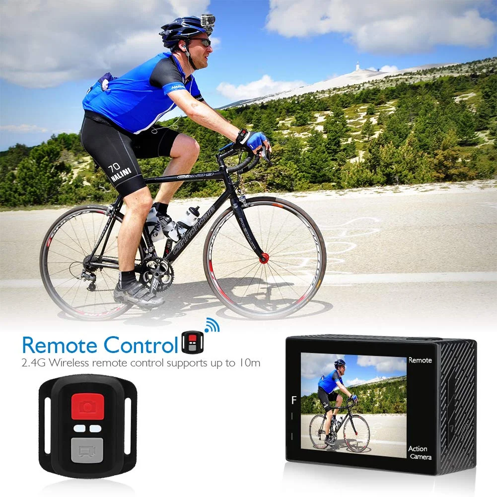 AKASO Brave 4 4K WiFi Action Camera 20MP 170 Degree Wide Angle Sport DV Camcorders + 7 in 1 Camera Accessories