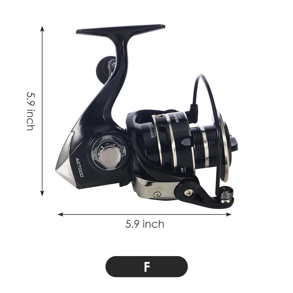 12BB Metal Spinning Fishing Reel 5.2:1 Saltwater Freshwater Right Left Hand Reel