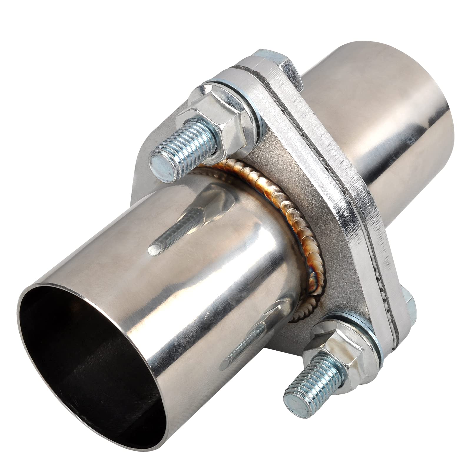 Exhaust Flange Repair Pipe Kit w/Gasket & Bolts for Quick Fix 2.25'' Inch OD 3 Bolts T304 Stainless Steel Universal Flange Replacement Kit