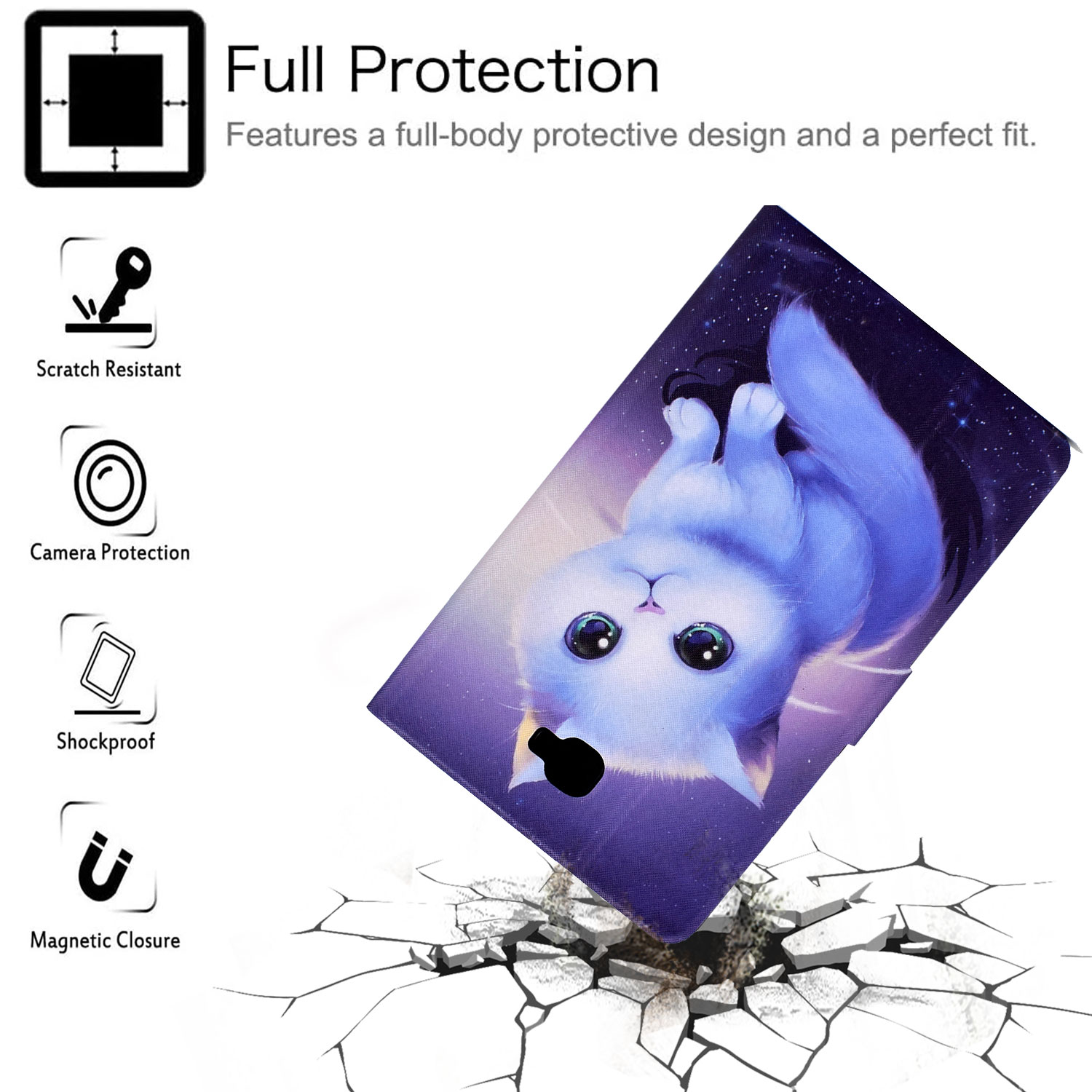 Galaxy Tab A 10.1 Case for SM-T580/T585, Allytech Colorful Pattern PU Leather Stand Folio Slim Smart Auto Wake Sleep Card Holder Shockproof Case for Samsung Tab A 10.1