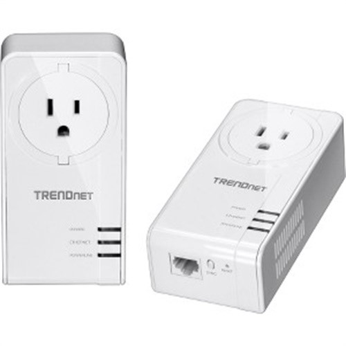 TRENDnet TPL-423E2K Powerline 1300 AV2 Adapter Kit  with Built-in Outlet