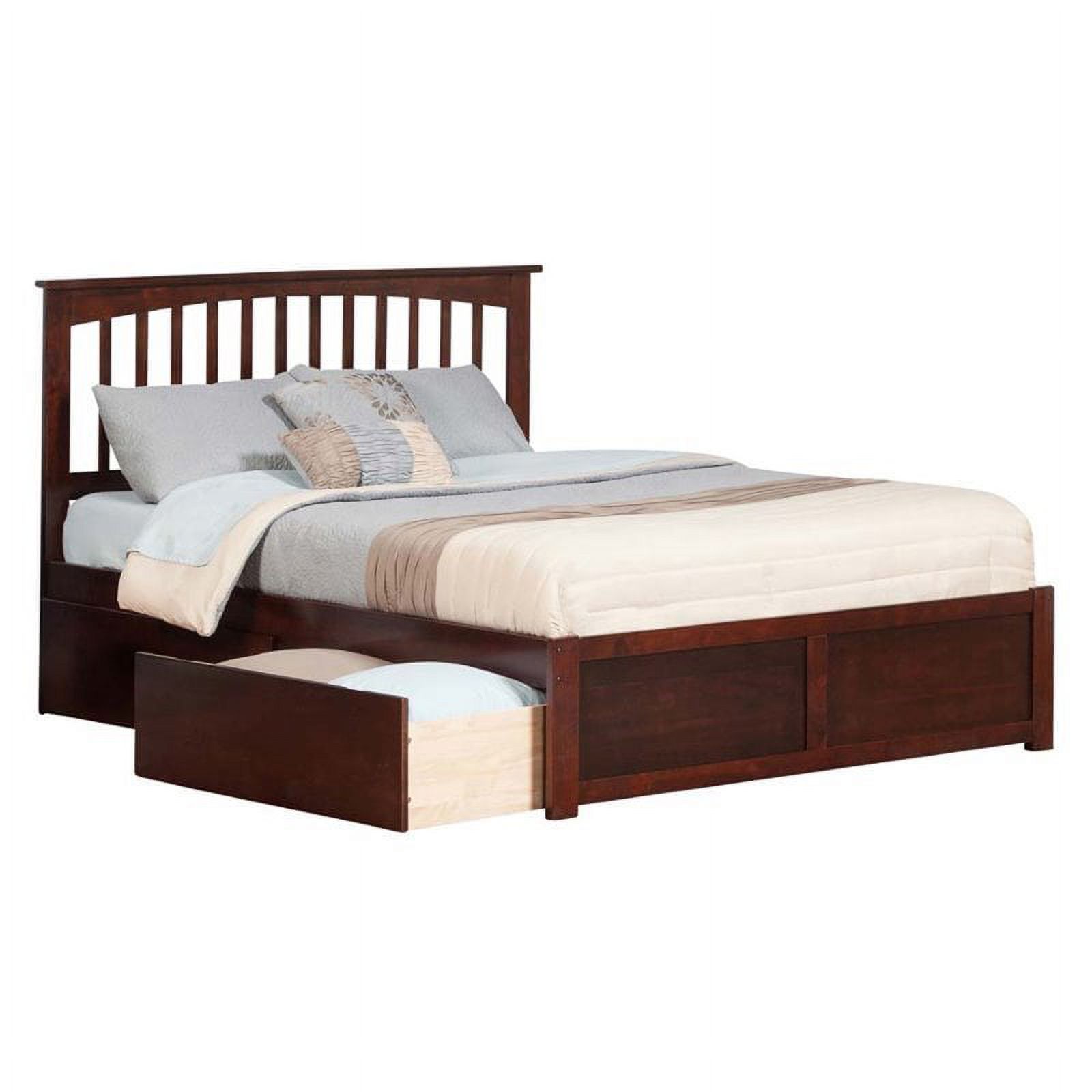 Leo & Lacey Urban Queen Storage Platform Bed in Walnut