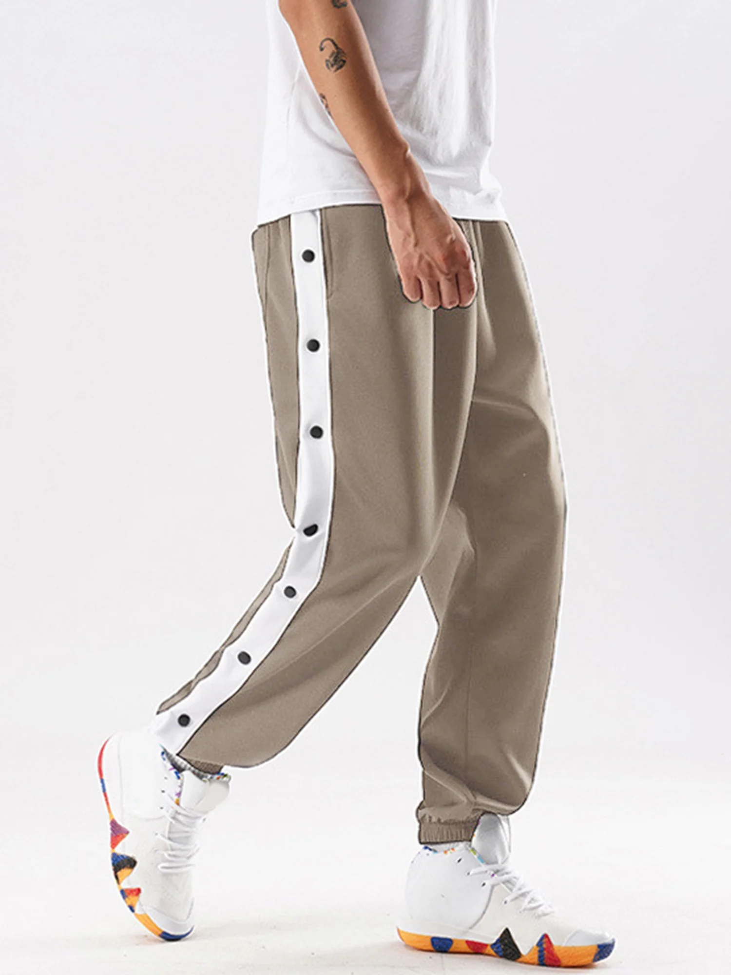 Men Tear Away Pants Casual Quick Dry Loose Fit Basketball Pants