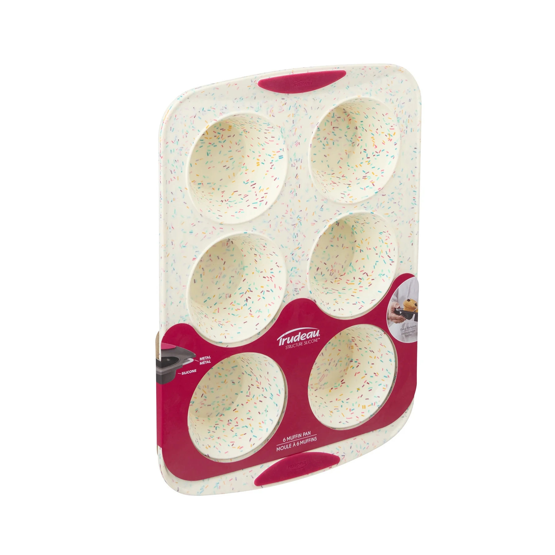 Trudeau White Confetti 6-Count Jumbo Muffin Pan