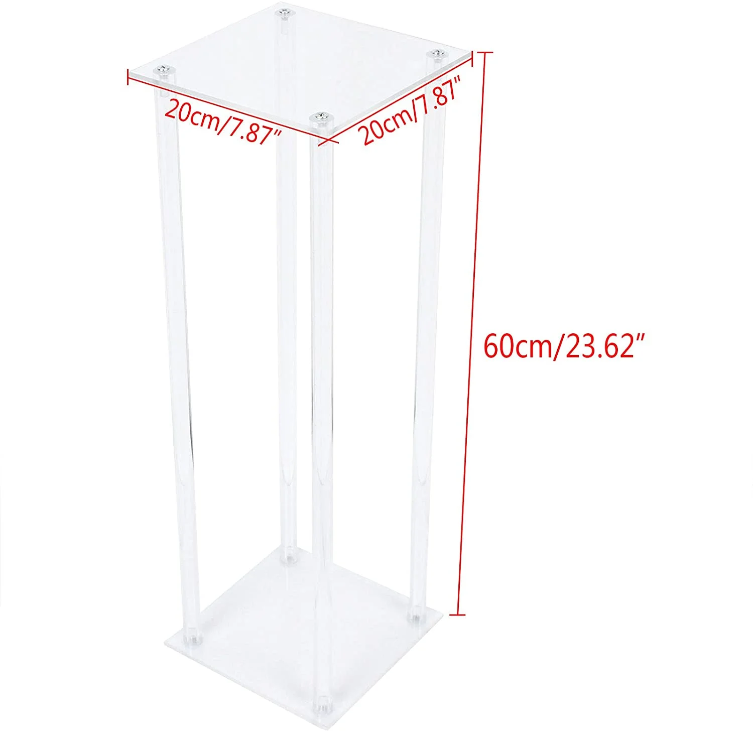 MONIPA Square Acrylic Flower Stand Tabletop Decor Clear Display Rack, Wedding Centerpieces Flower Stand for Home Garden Wedding Decoration (2PCS Square 80 cm)
