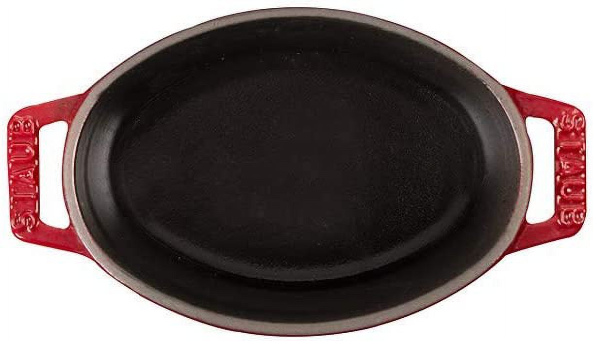 YINCHEN 40509-807 Mini Pico Cocotte Oval Cherry, 4.3 inches (11 cm), Small, Double Handed, Enameled Pot, La Cocotte Oval