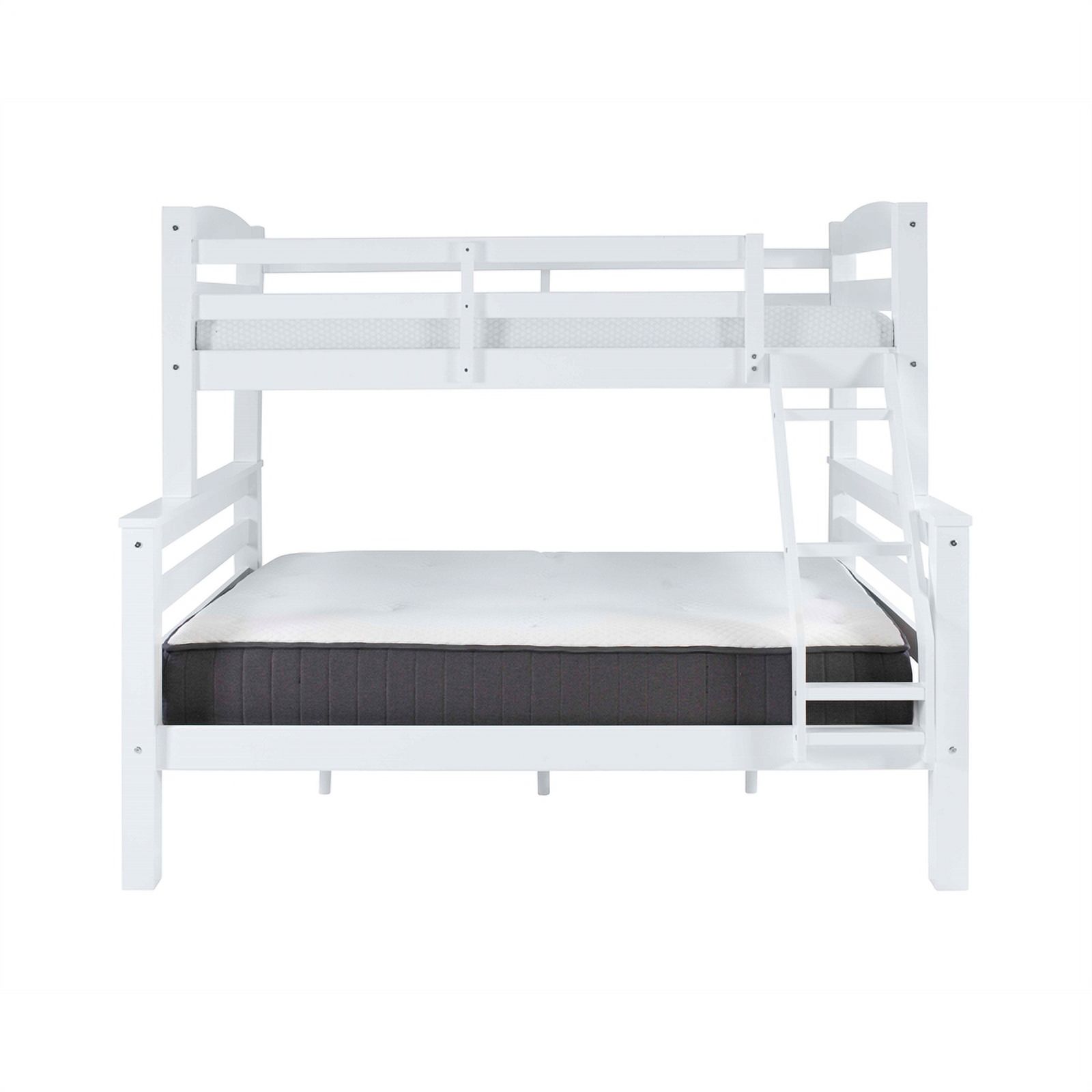 Pemberly Row Transitional Twin over Full Wood Bunk Bed in White