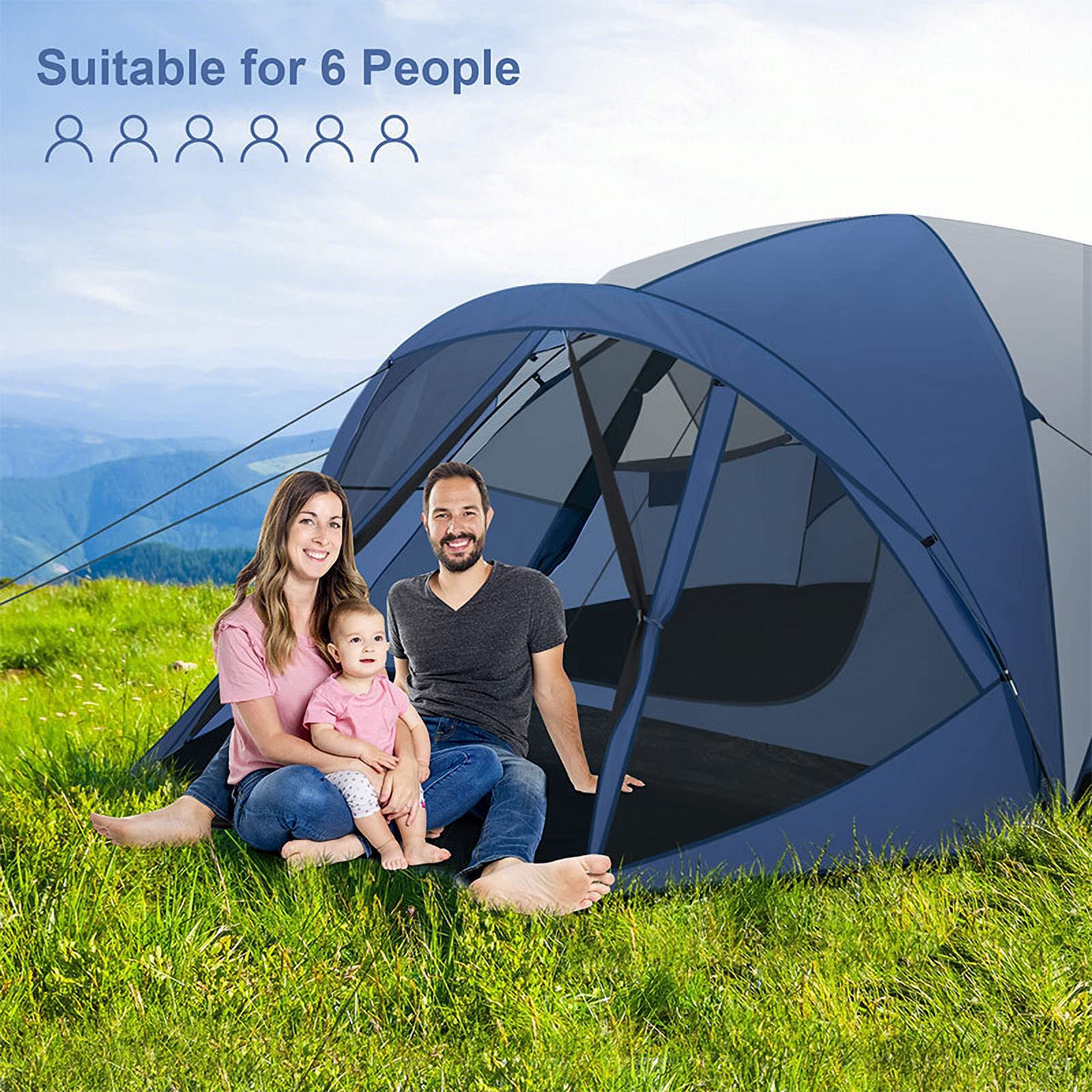 Family Camping Tent for 3-6 People - ['1 x Camping Tent', '1 x Instruction'] - 18.82 - Enhance your outdoor experience with our versatile tent!