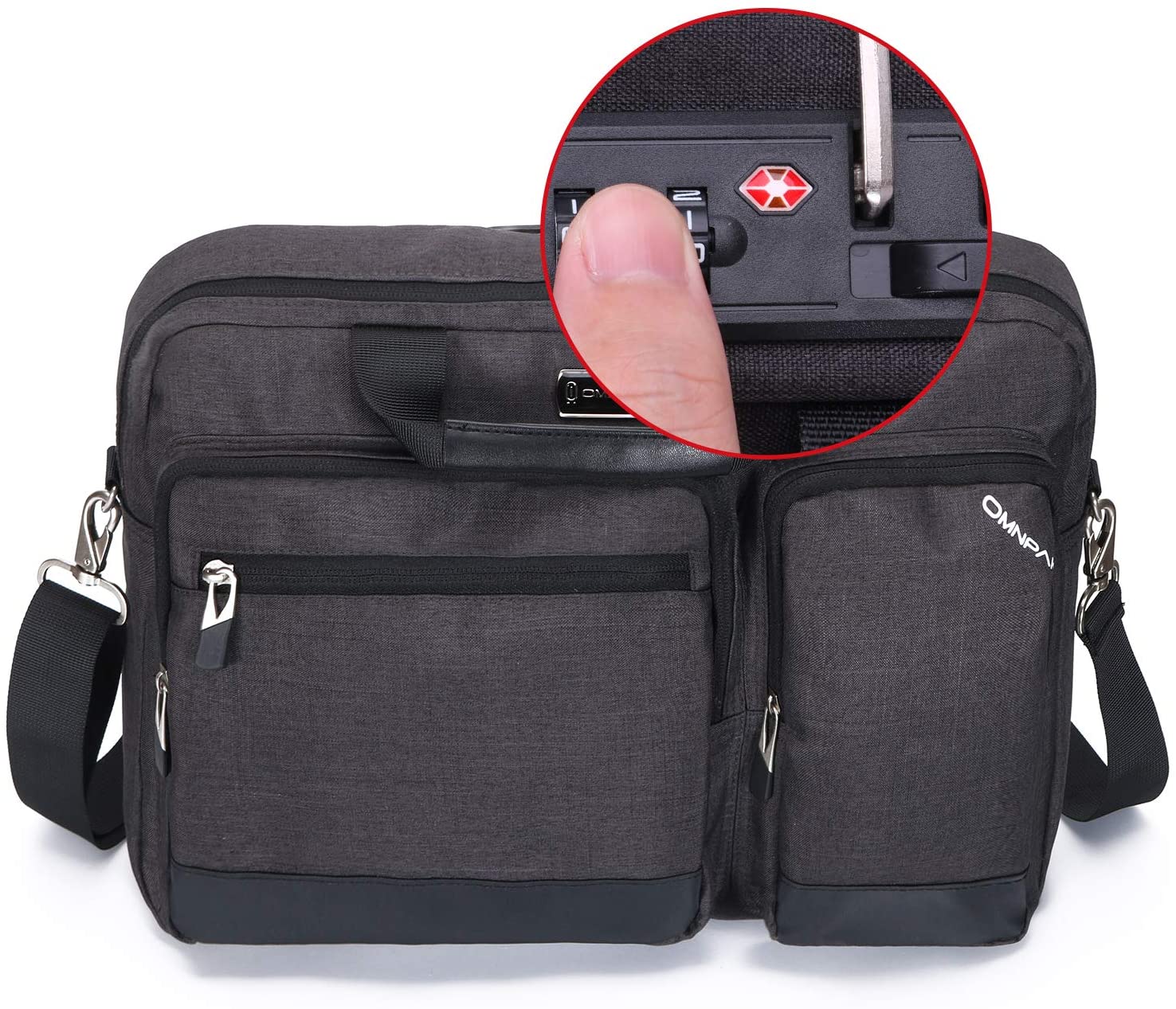 Omnpak 17.3 Inch Laptop Briefcase with Lock,Anti-theft Laptop Bag,Water Resistant Business Messenger Briefcases for Men/Women Fits 17.3 Inch Laptop,Tablet