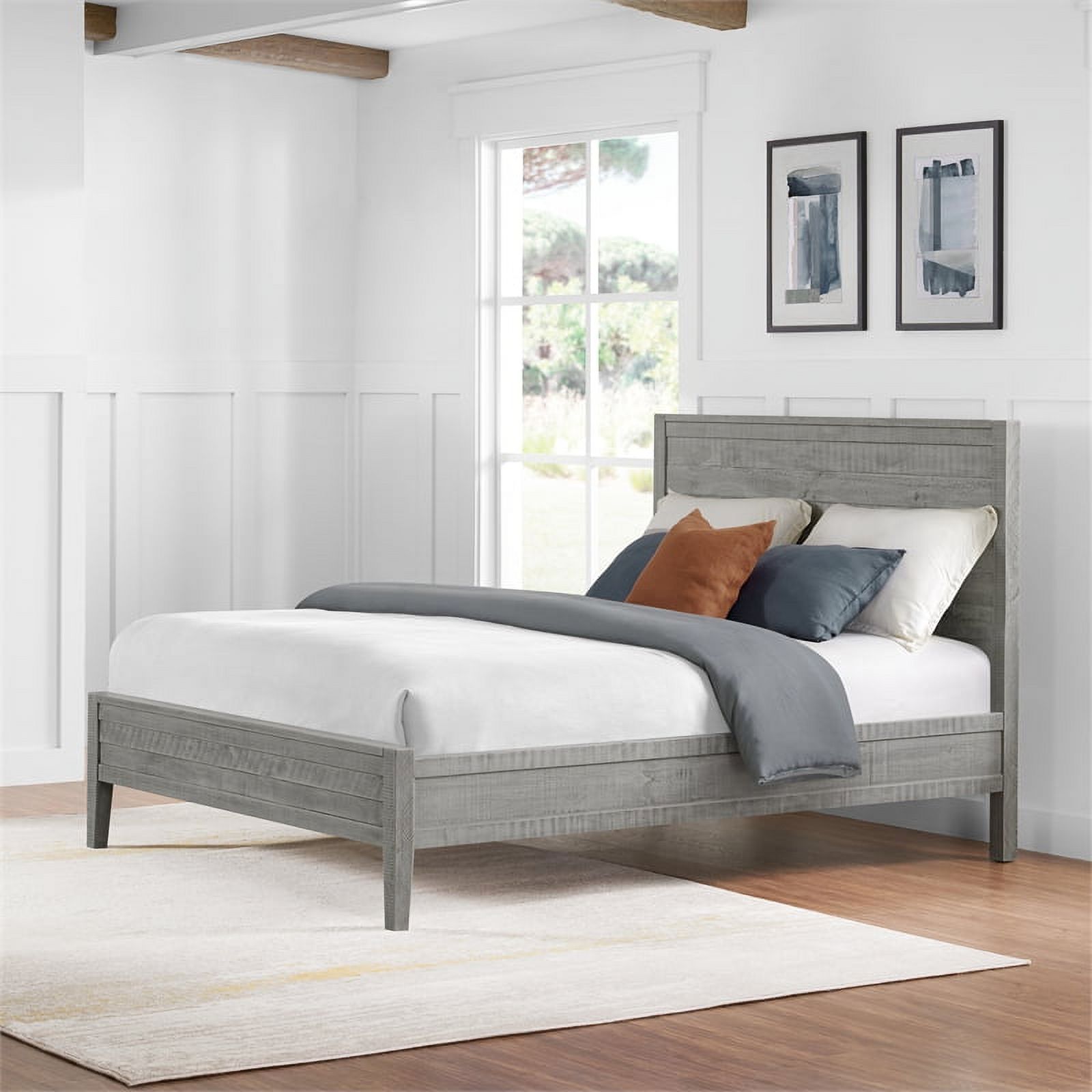 Arden Panel Wood Queen Bed/Driftwood Gray