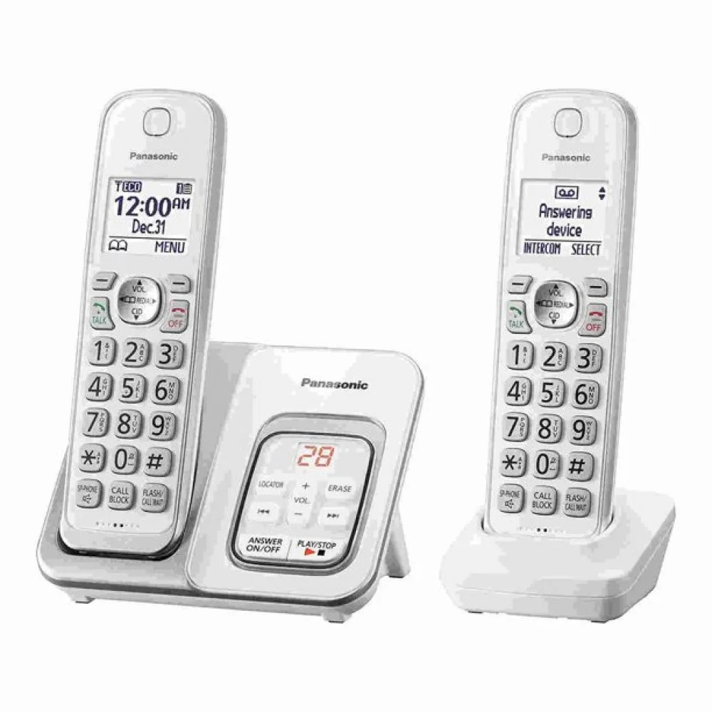 Restored Panasonic KX-TGD532W 2 Handset Cordless Phone w/ DECT 6.0 & Digital Answering System (Refurbished)