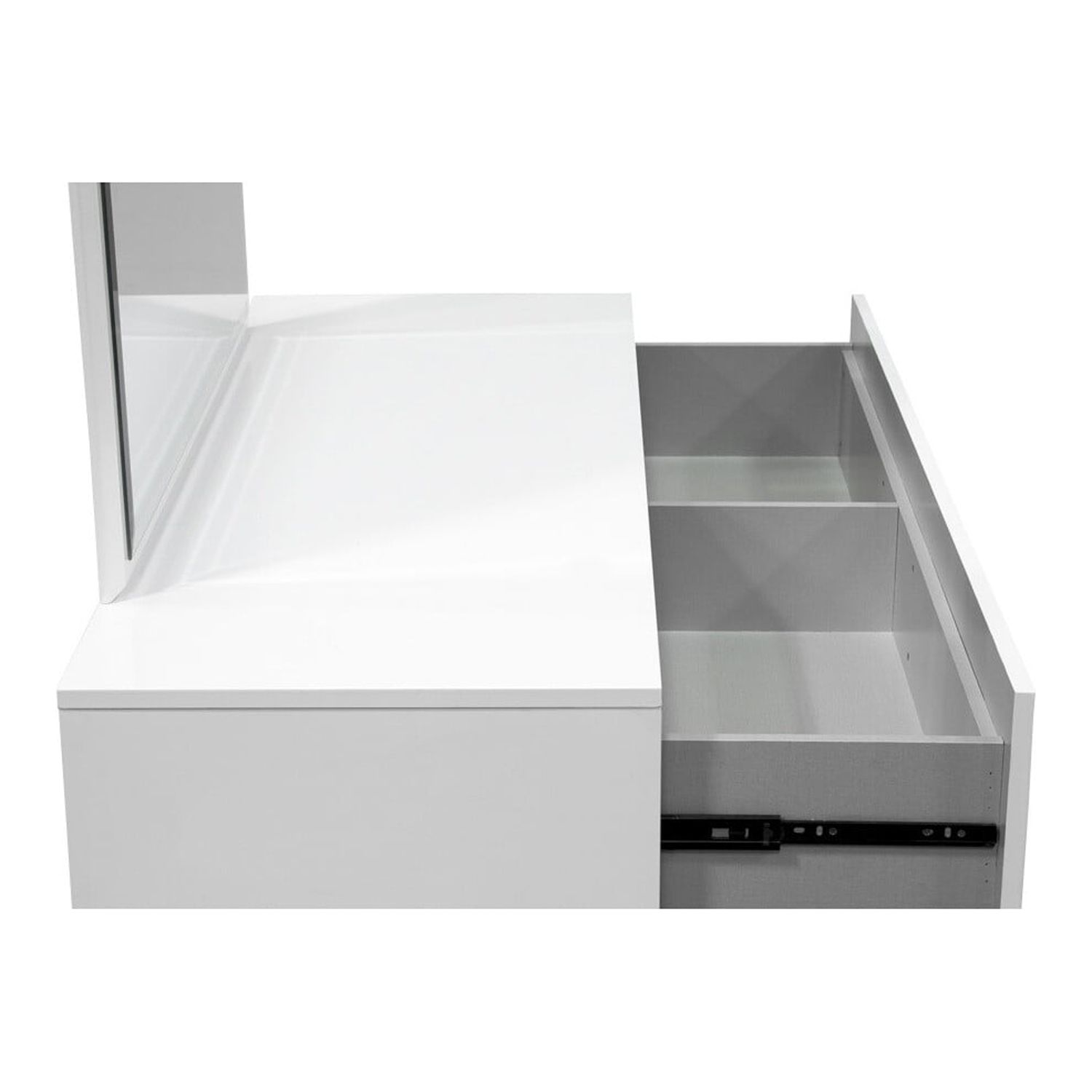 Best Master Florence 2-Piece Poplar Wood Bedroom Dresser and Mirror Set in White