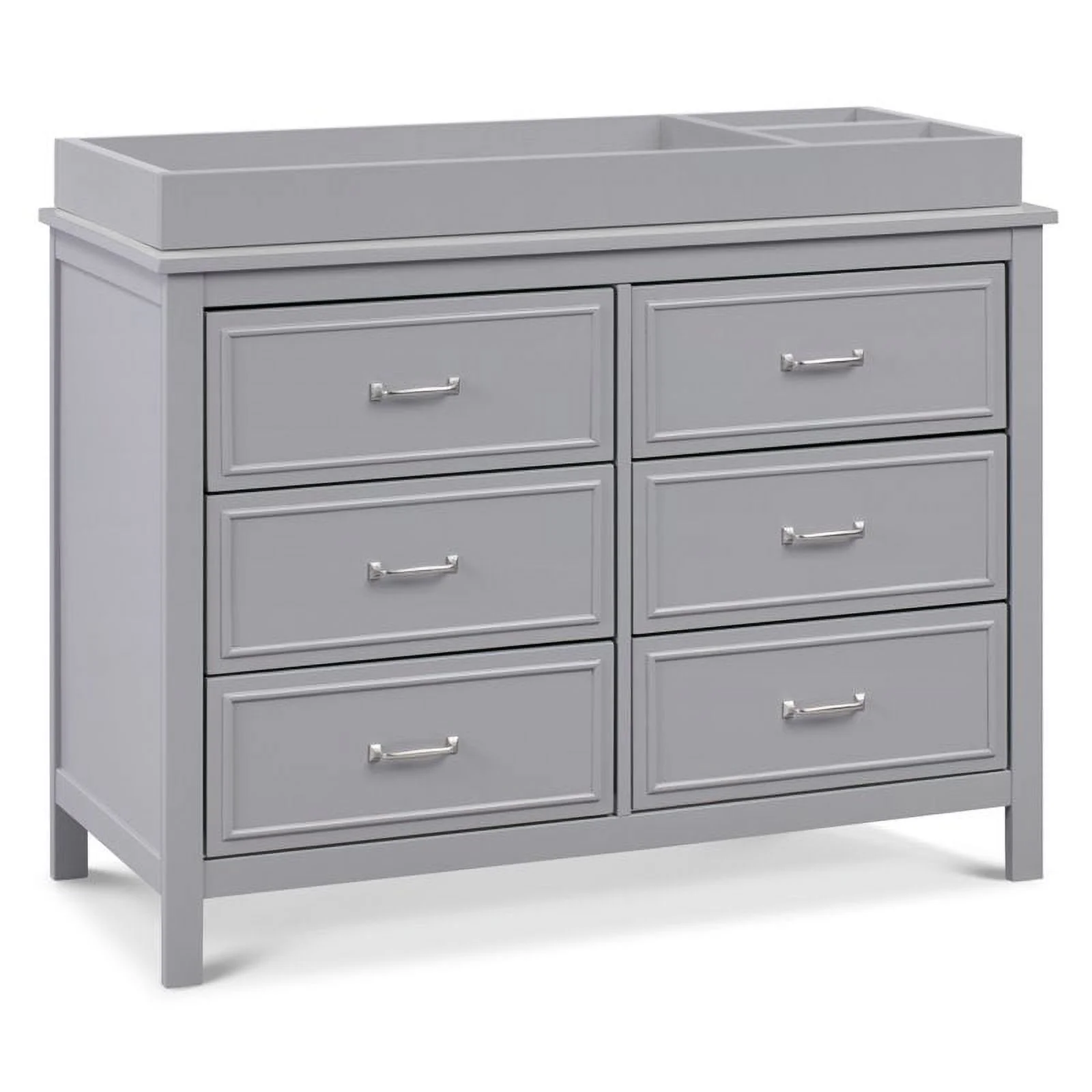 4-in-1 Convertible Crib and Dresser Set with Removable Changing Tray in Gray