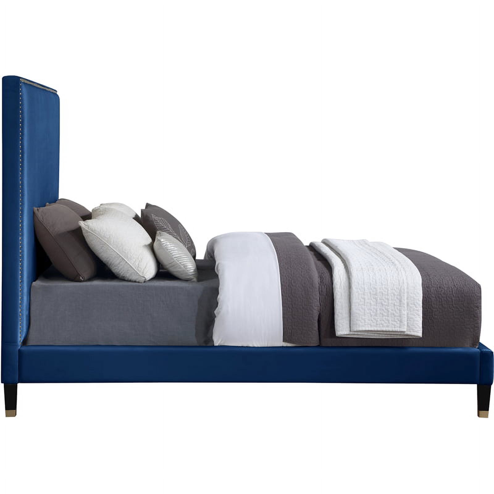 Meridian Furniture Harlie Navy Velvet King Bed