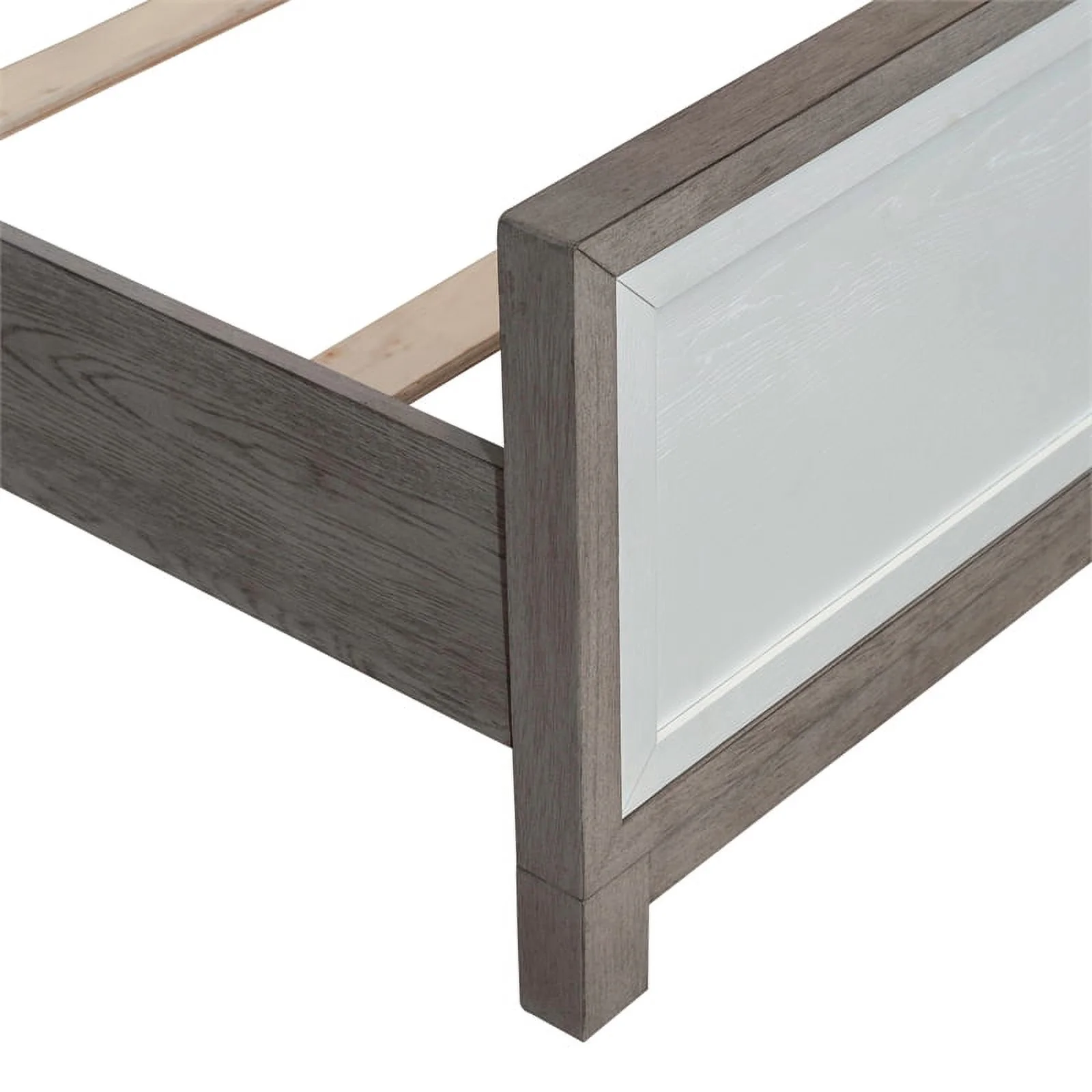 Palmetto Heights Queen Panel Bed in Shell White and Driftwood Finish