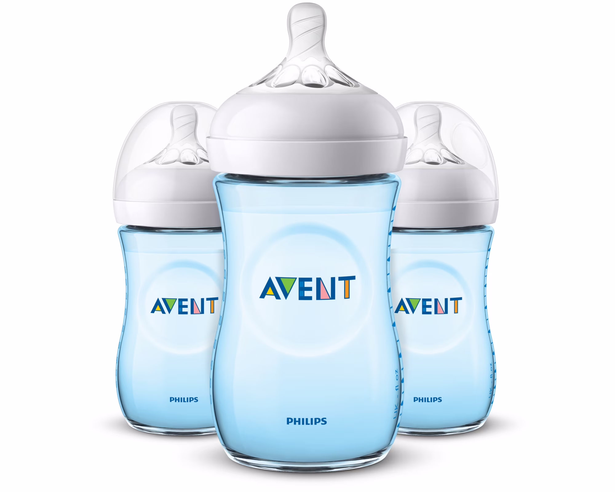 Philips Avent Natural Baby Bottle, Blue, 9oz, 3pk, SCF013/39