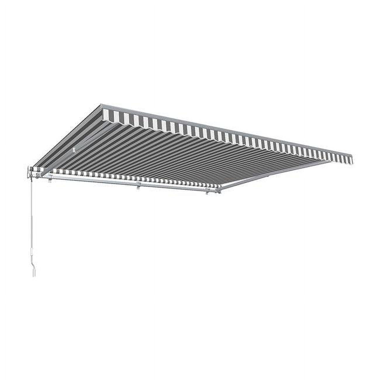 Awntech MTR14-US-GW 14 ft. Maui Right Motor & Remote Retractable Awning, Gray & White - 120 in.