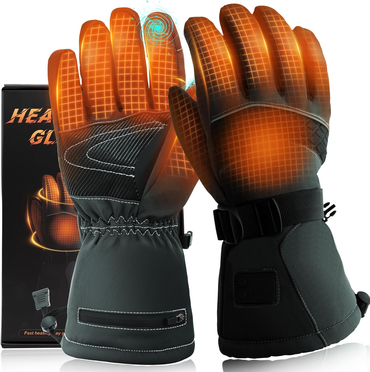 Heated Gloves,Heated Gloves for Men Women，7.4V3200 mAh Battery,Electric Gloves Heated Rechargeable, Waterproof/Windproof Heated Work Gloves, Ideal for Outdoor Work,Cycling, Skiing,Hiking
