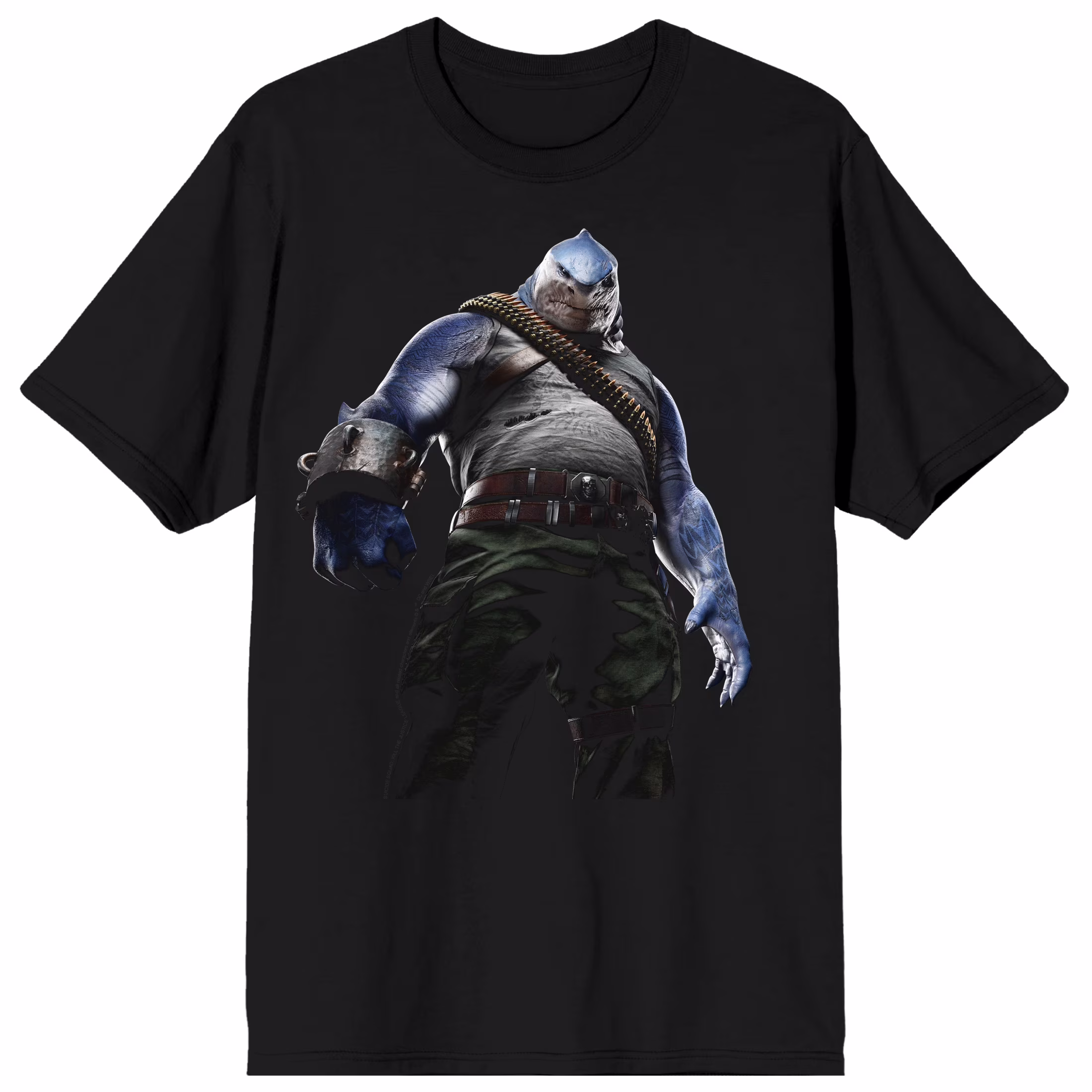 Suicide Squad: Kill the Justice League King Shark Men's Black Short Sleeve Crew Neck Tee-3XL