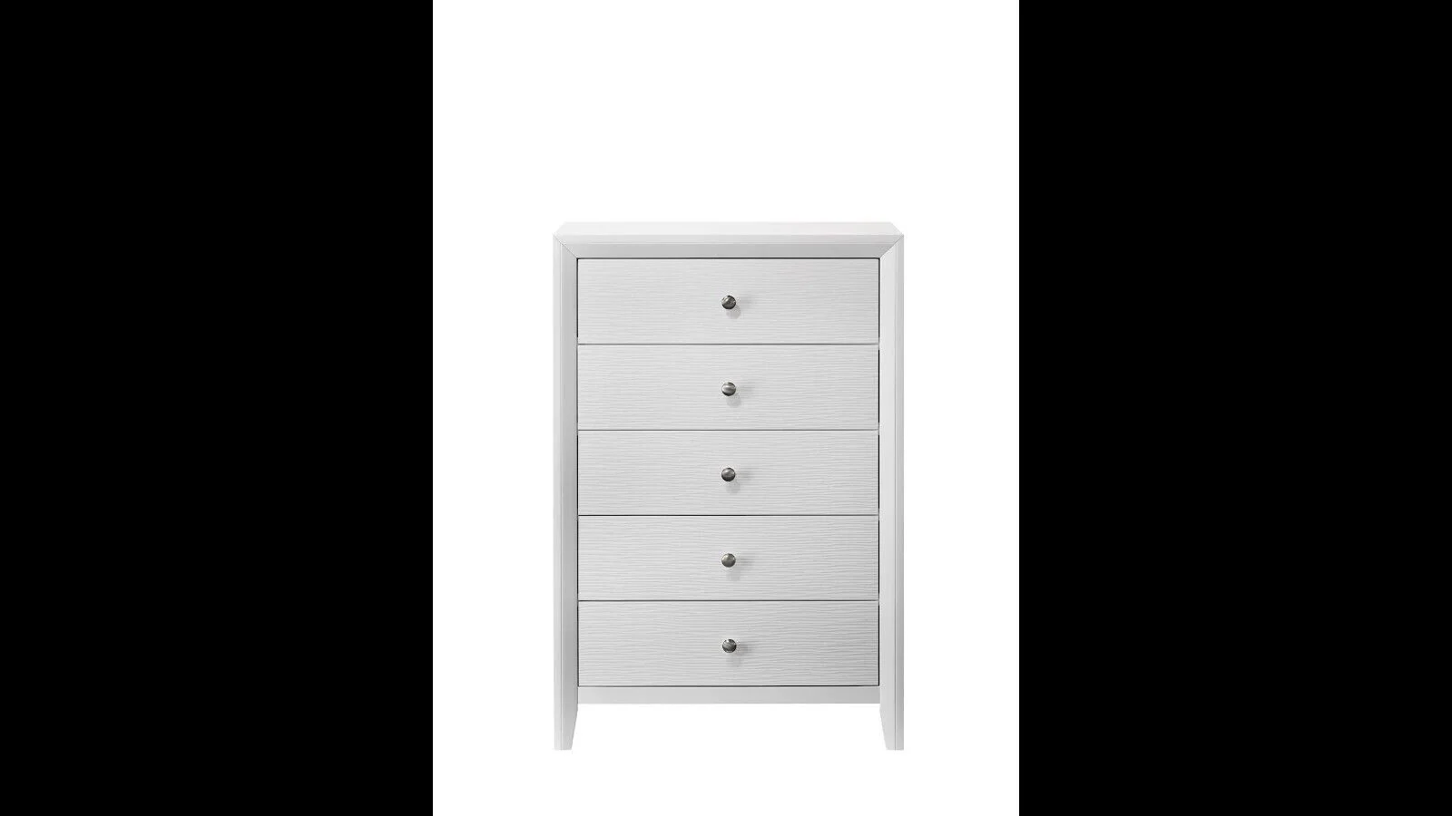 3pc Beautiful White Finish Twin Size Youth Panel Bed Chest Nightstand Set Wooden Bedroom Furniture