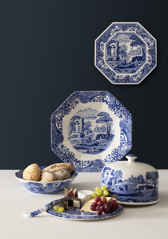 Spode  Blue Italian 2 Piece Serving Platter with Dome
