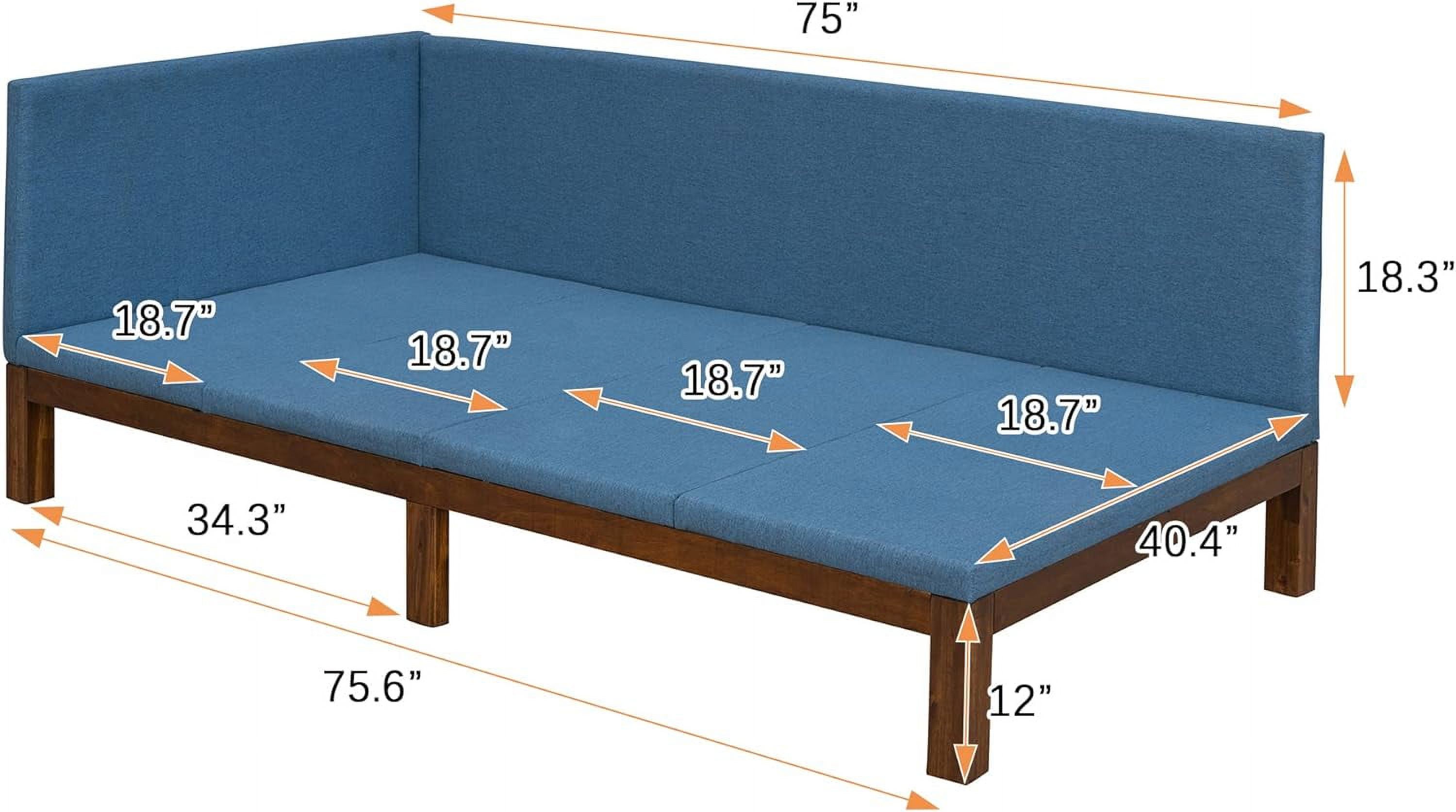 Size Daybed, Upholsered Daybed, Sofa Bed Frame Size, Lie-Blue