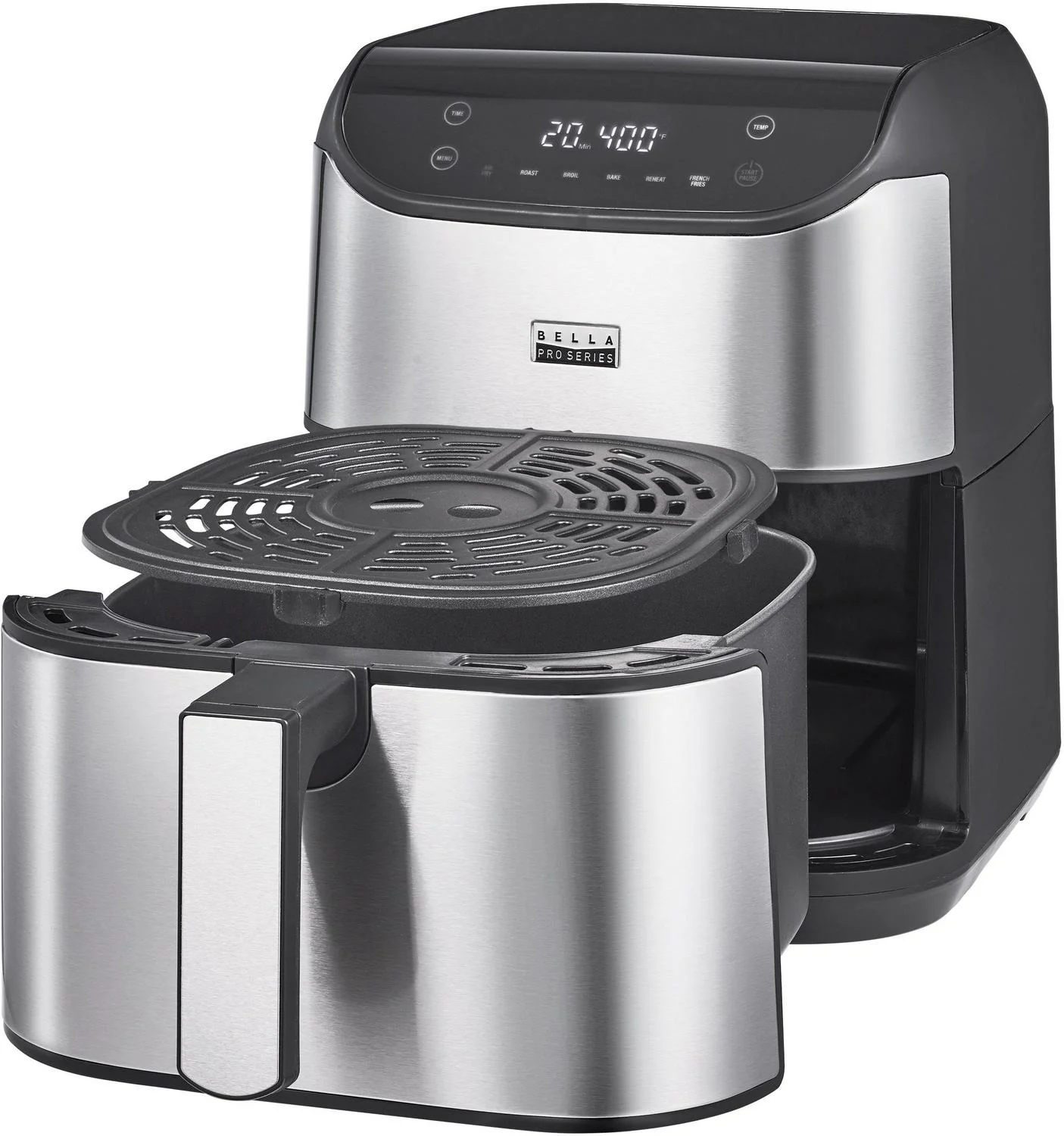 Bella Pro Series - 6-qt. Digital Air Fryer with Stainless Finish - SS (bb)