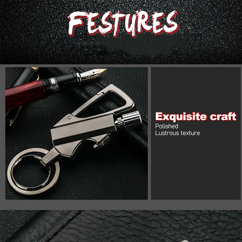 Lighter Metal Carabiner Bottle Opener Keychain Flint Fire Starter Permanent