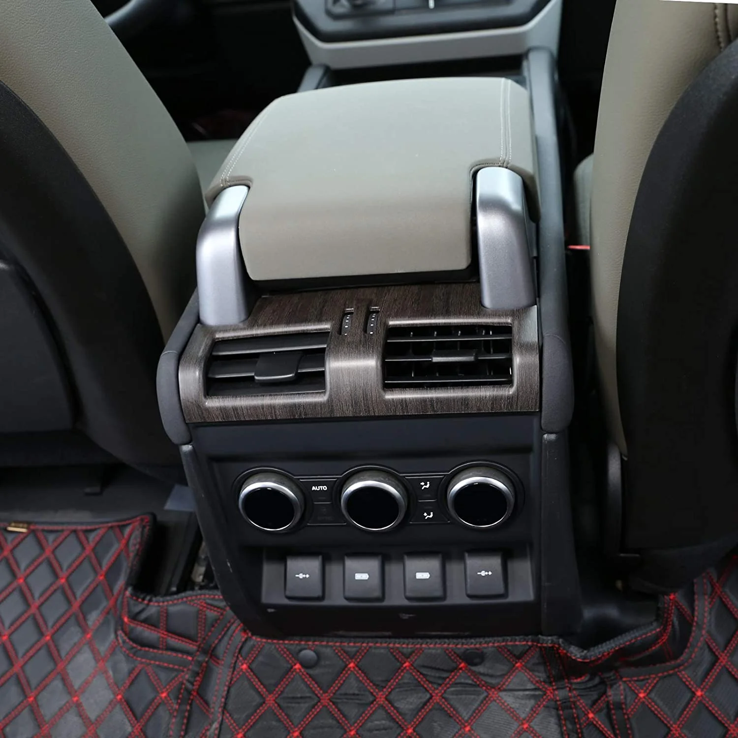 TINKI ABS Car Interior Rear Row Air Conditioning Outlet Vent Frame Cover Trim For Land Rover Defender 90 110 130 2020-2021 Car Accessories (Carbon Fiber Style, 1)