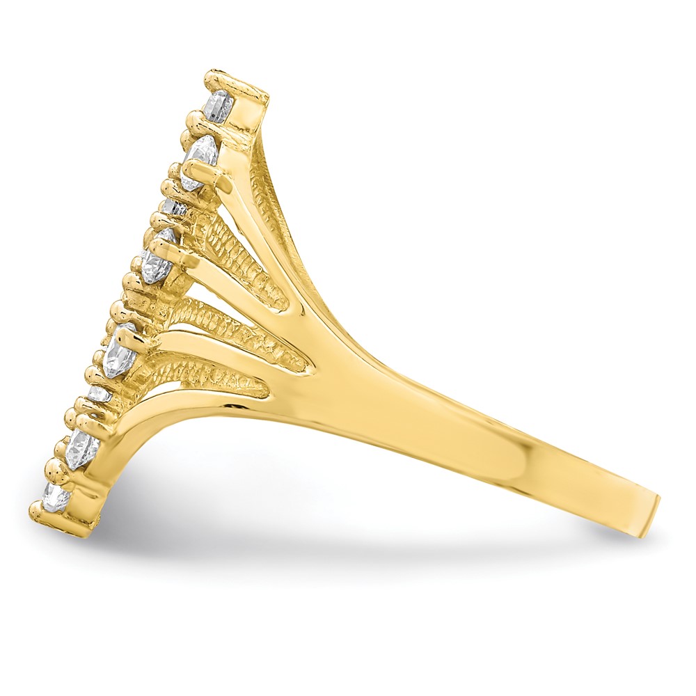 Primal Gold 10 Karat Yellow Gold Cubic Zirconia 9-Stone Ring